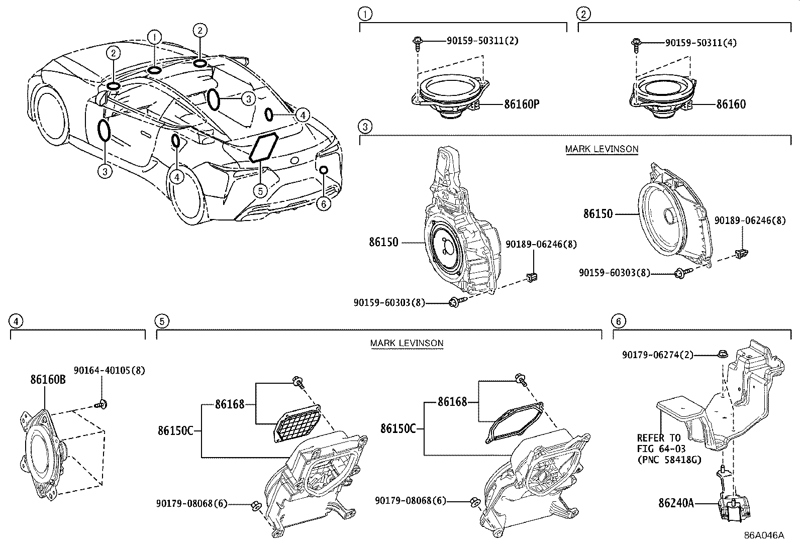 Toyota 86150-11050 SPEAKER ASSY, REAR