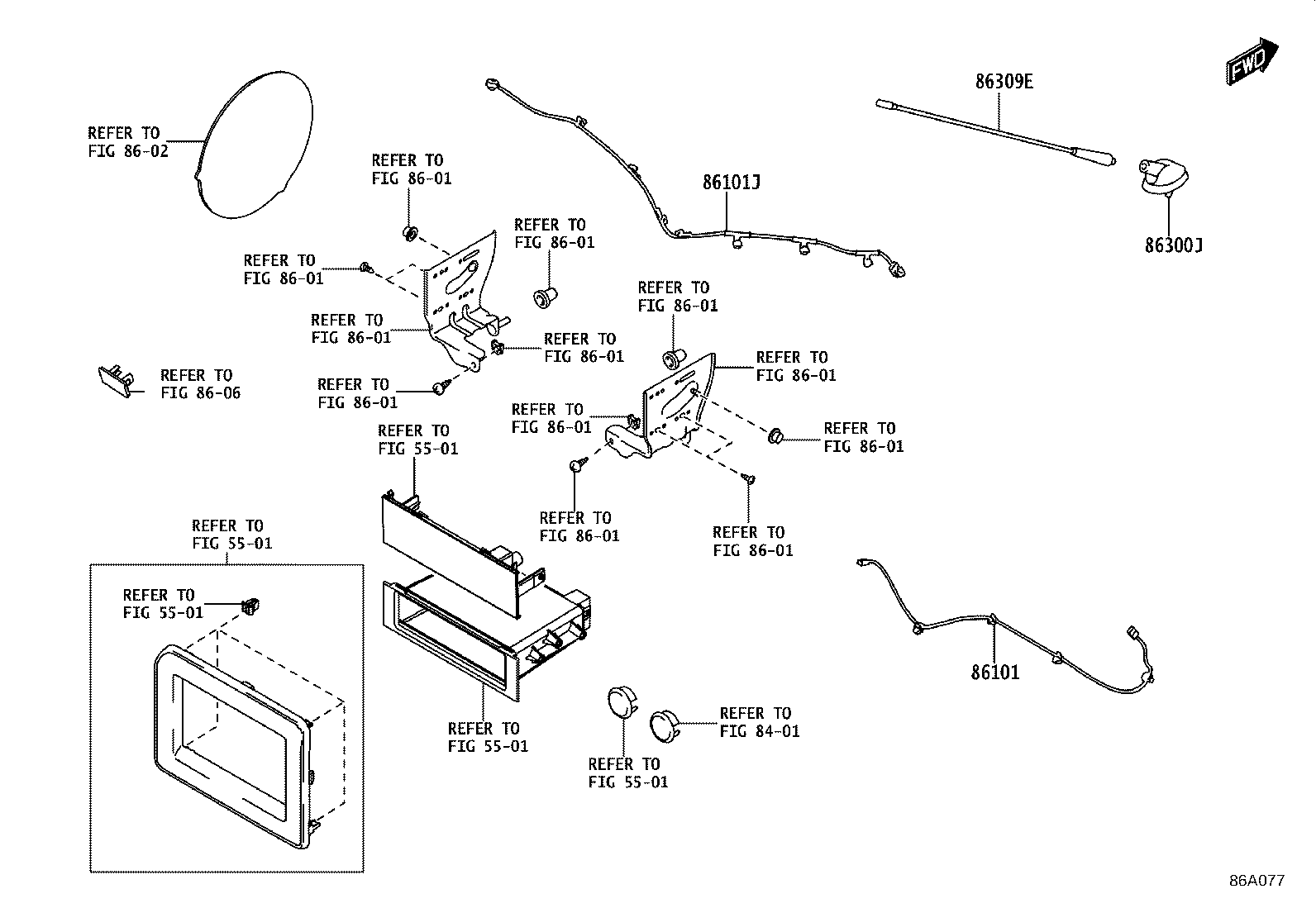 86101-WC038 CORD SUB-ASSY, ANTENNA, NO.2 product image
