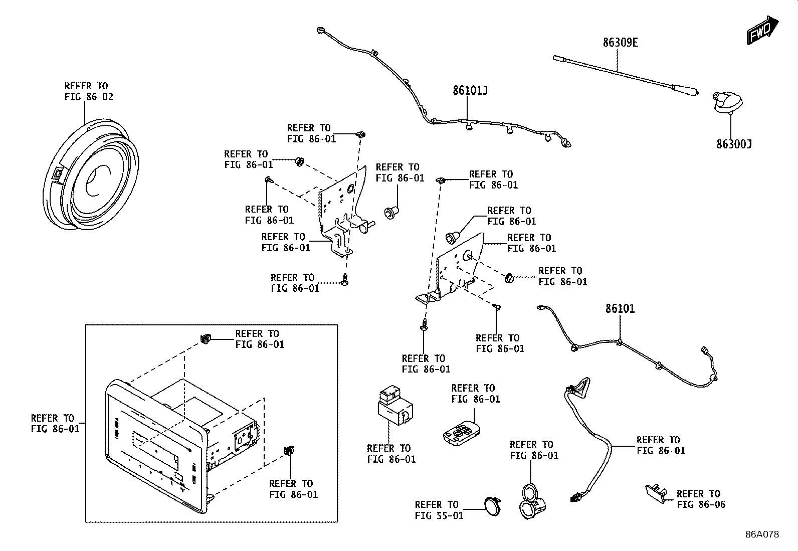 86101-WC038 CORD SUB-ASSY, ANTENNA, NO.2 product image