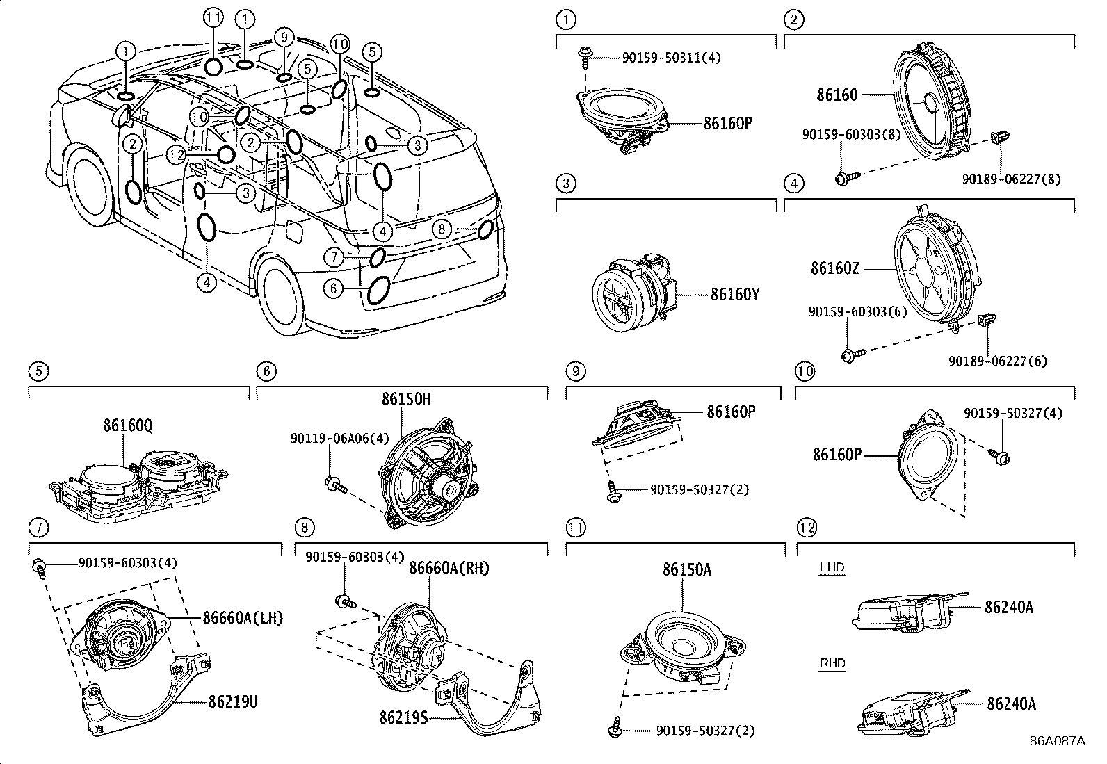 86150-V2040 SPEAKER ASSY, W/BRACKET product image