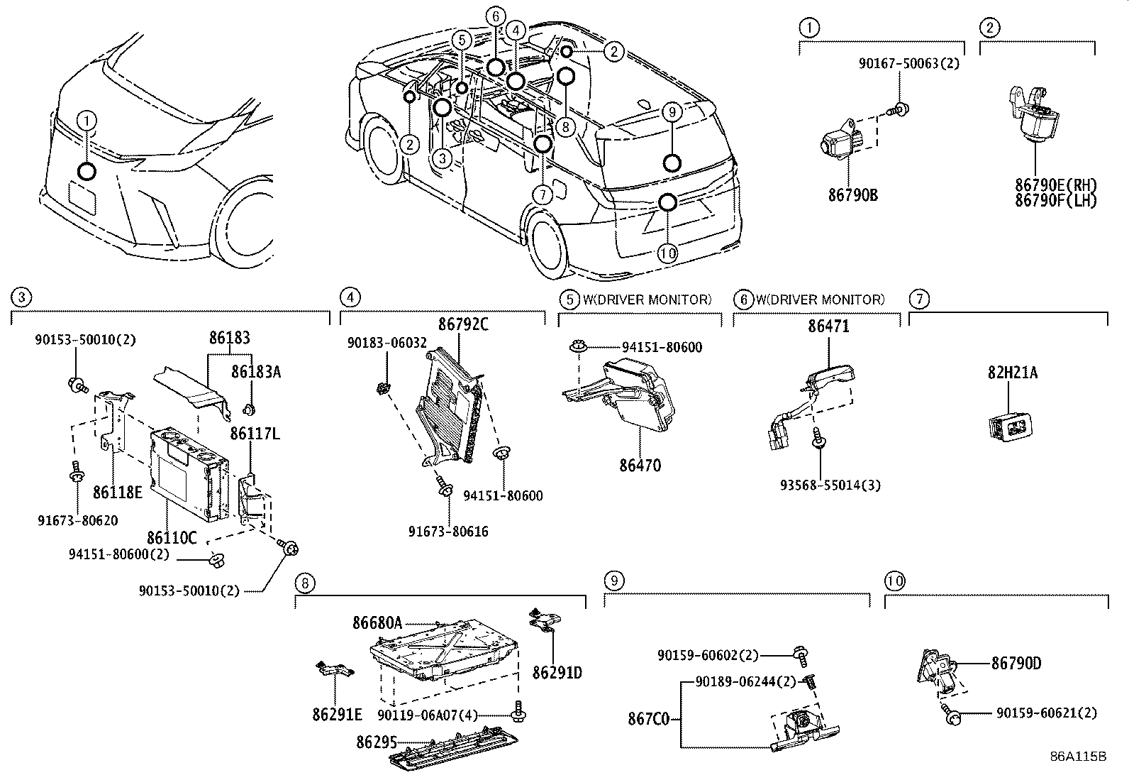 86192-60120 TERMINAL, HEADPHONE, LH product image