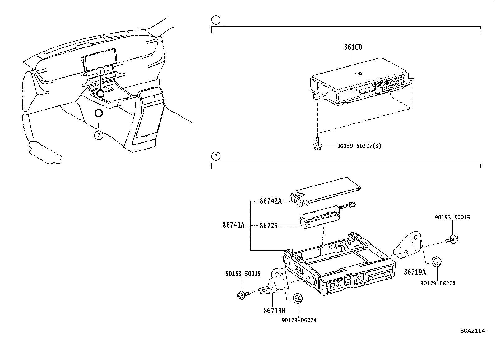 86719-40120 BRACKET, TELEPHONE NO.2 product image