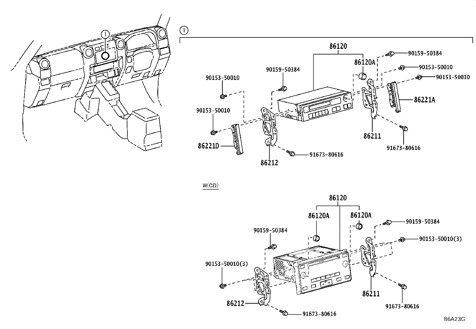 86211-60310 BRACKET, RADIO, NO.1 product image