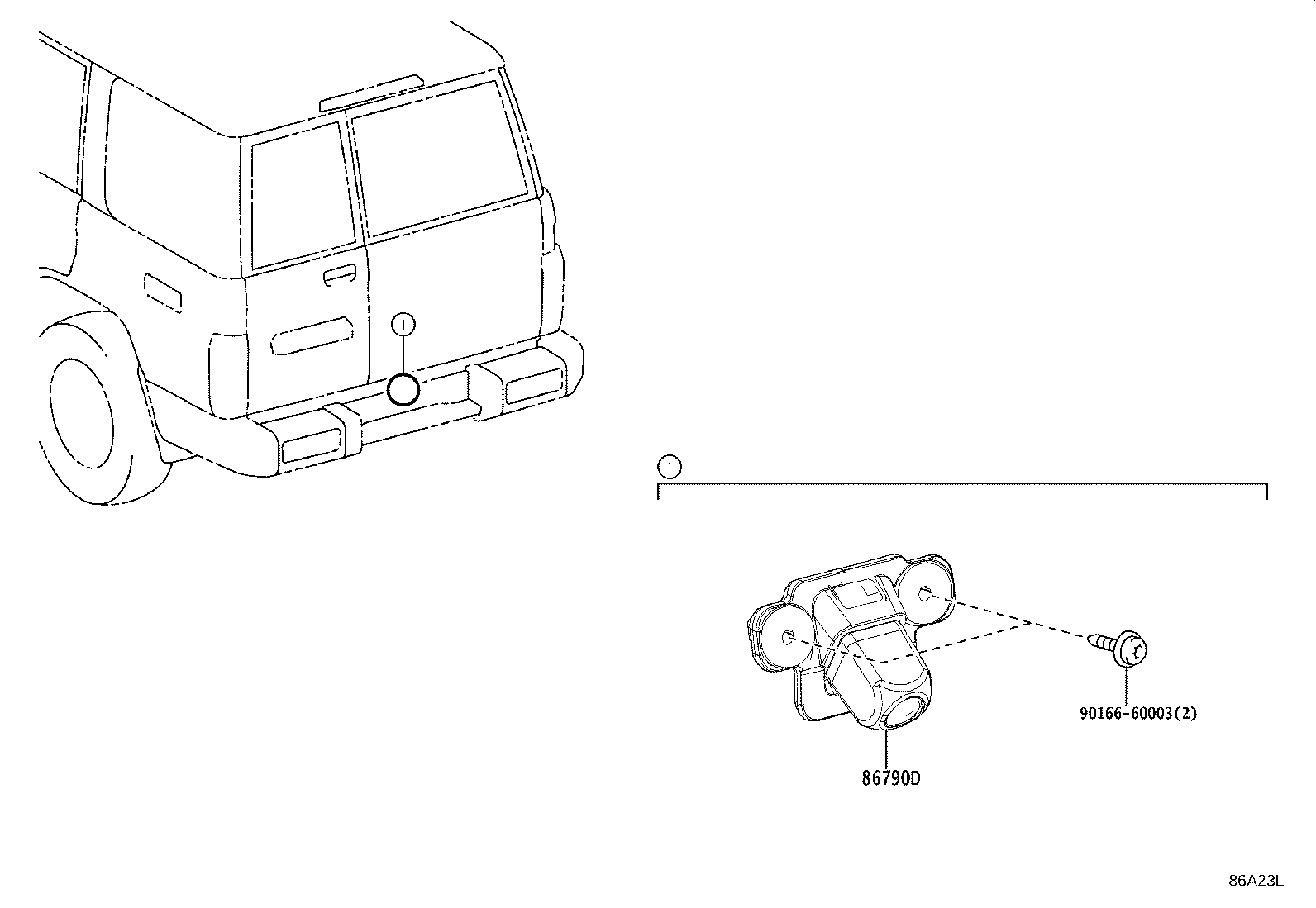 86790-60670 CAMERA ASSY, TELEVISION, RR product image