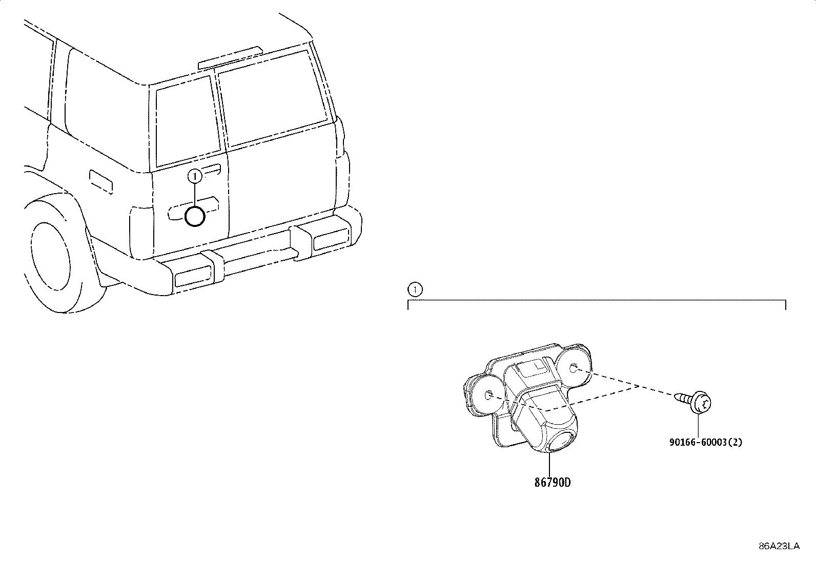 86790-60670 CAMERA ASSY, TELEVISION, RR product image