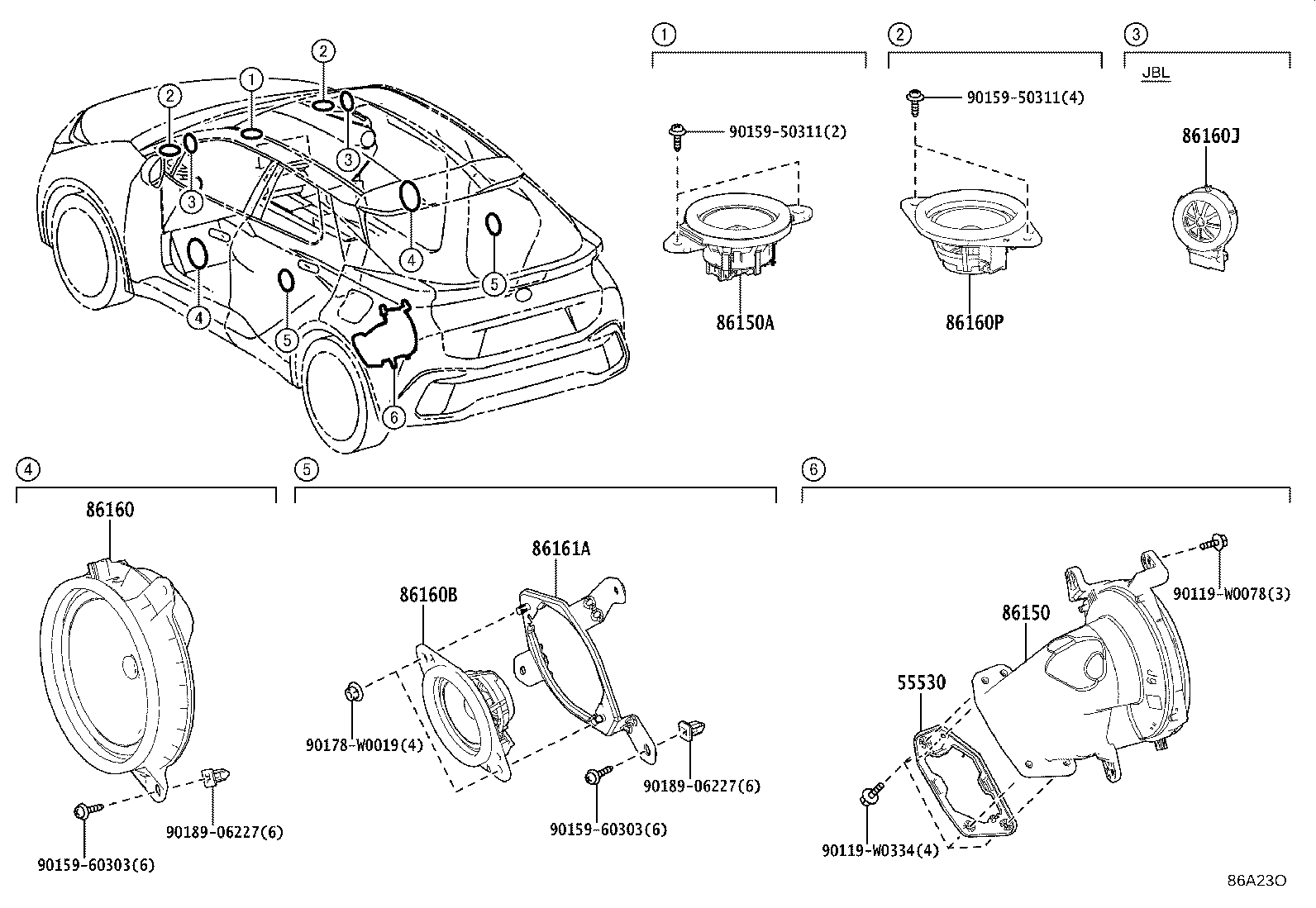 86160-F4080 SPEAKER ASSY, REAR product image