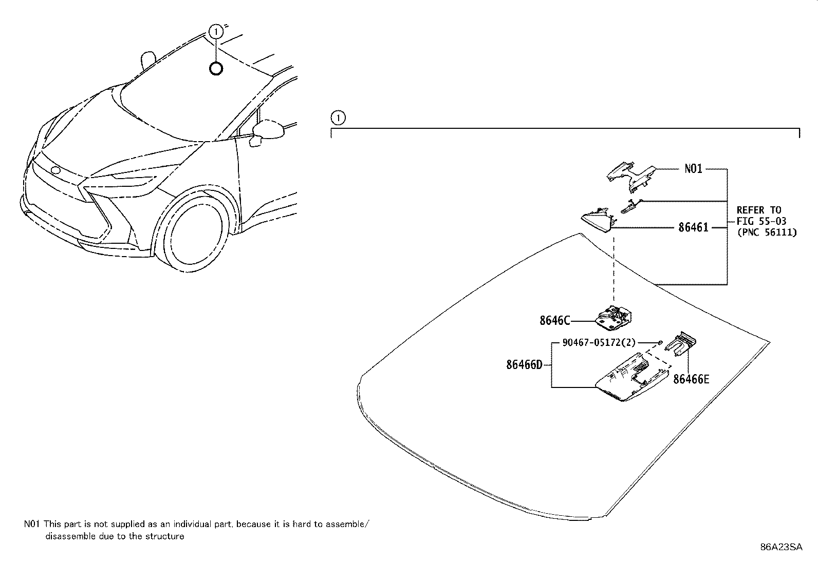 86467-F4030 COVER, FORWARD RECOGNITION, NO.2 product image