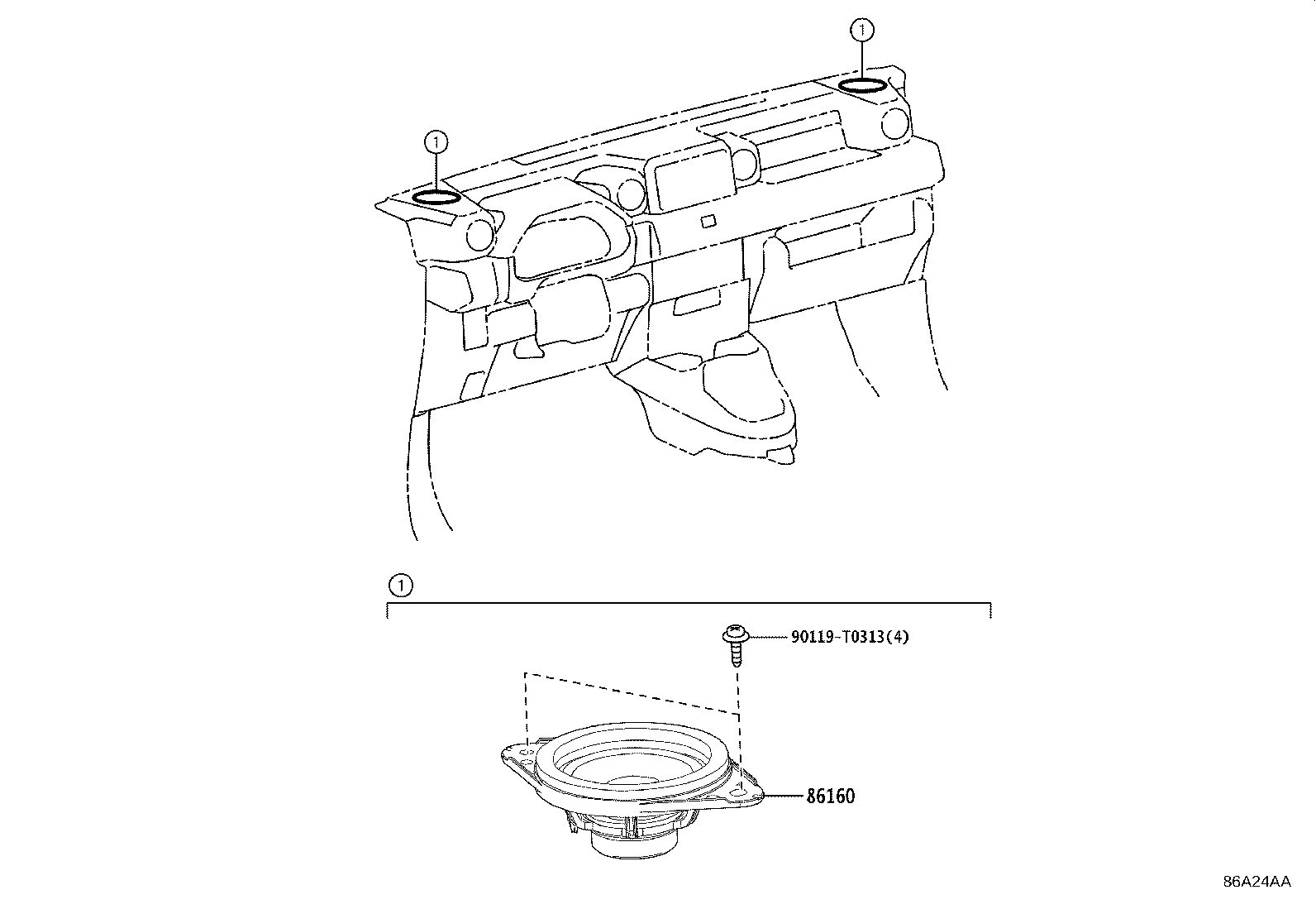 86160-0K590 SPEAKER ASSY, FRONT NO.1 product image