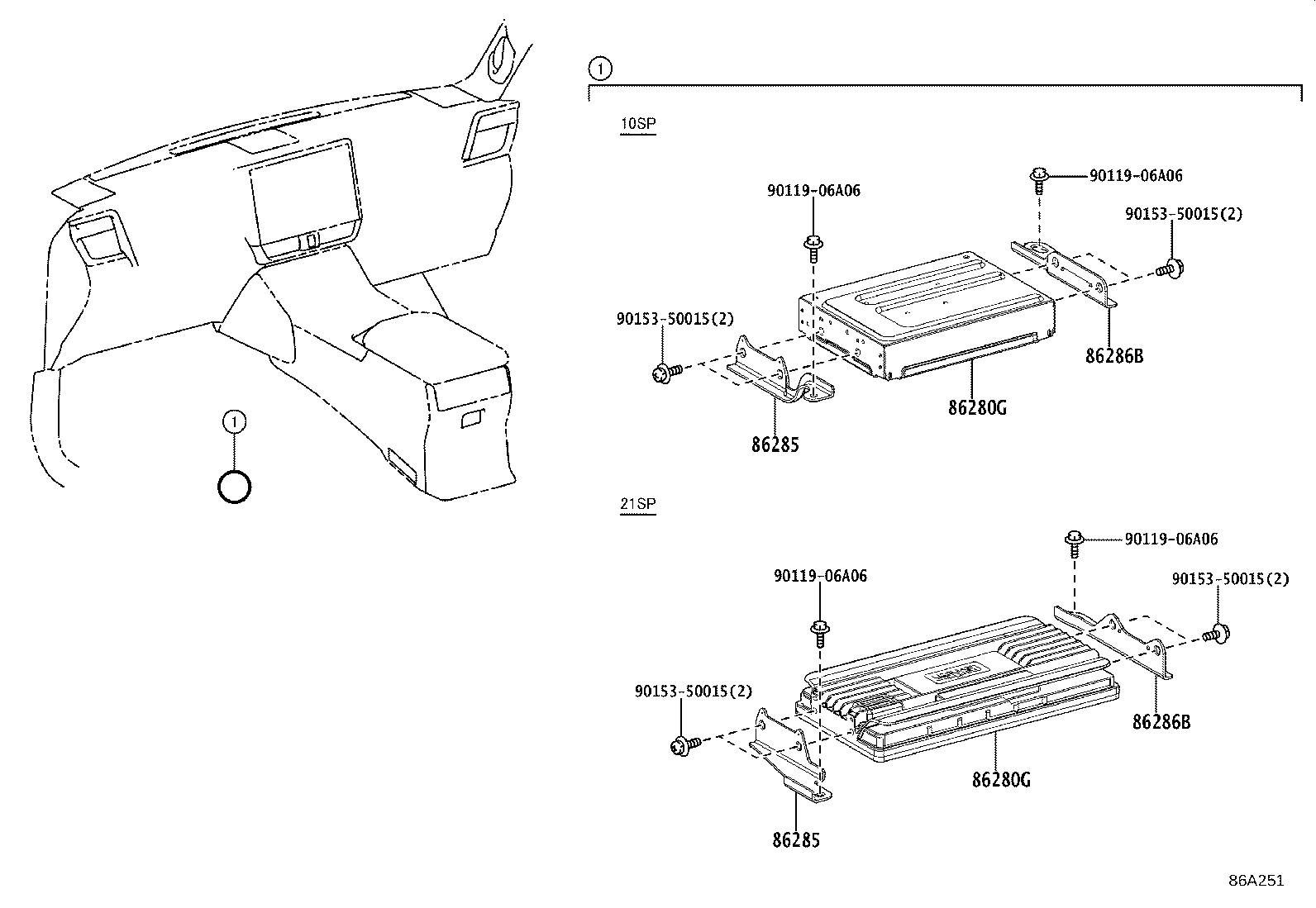 86285-60360 BRACKET, AMPLIFIER, NO.1 product image