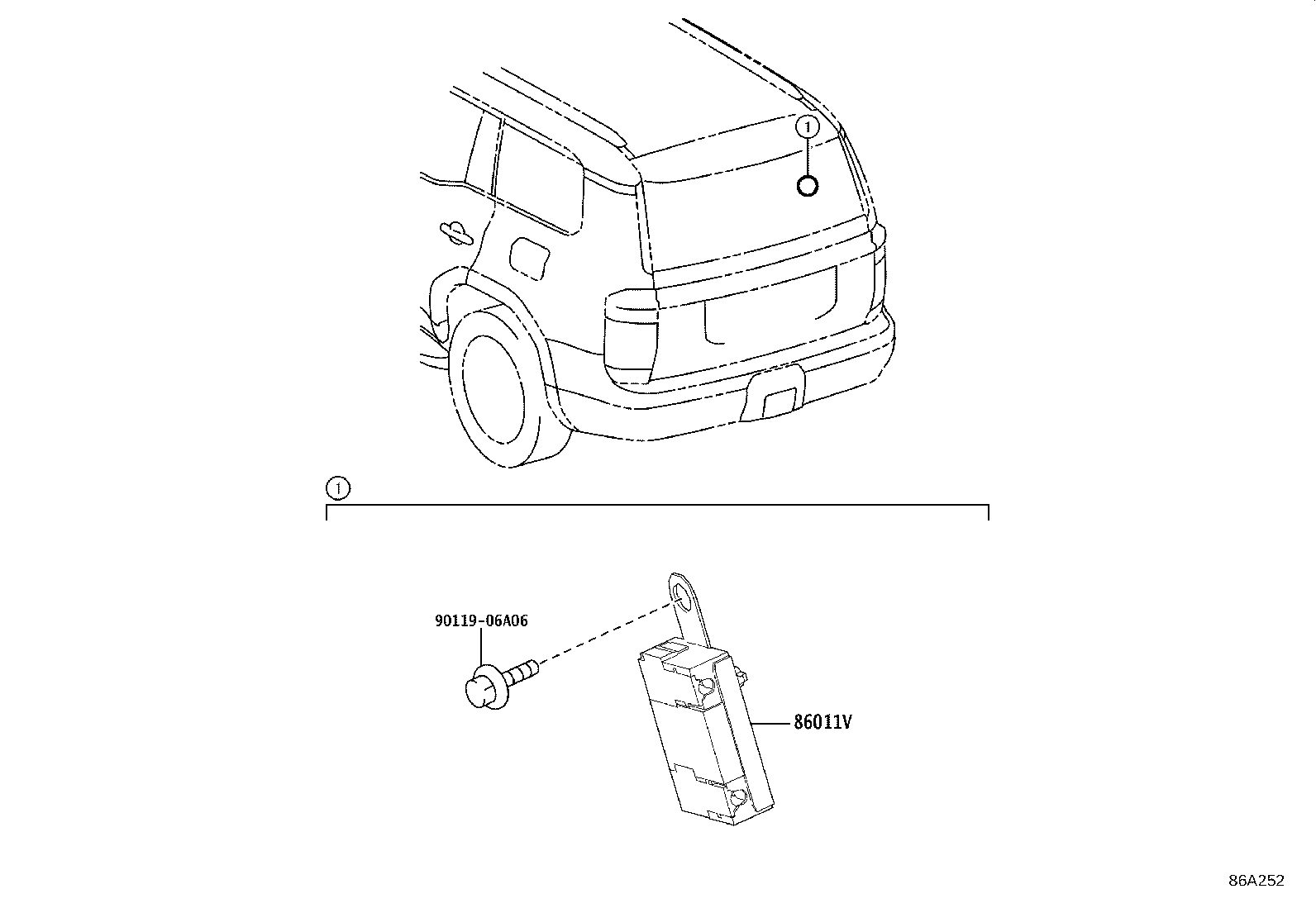 86285-60360 BRACKET, AMPLIFIER, NO.1 product image