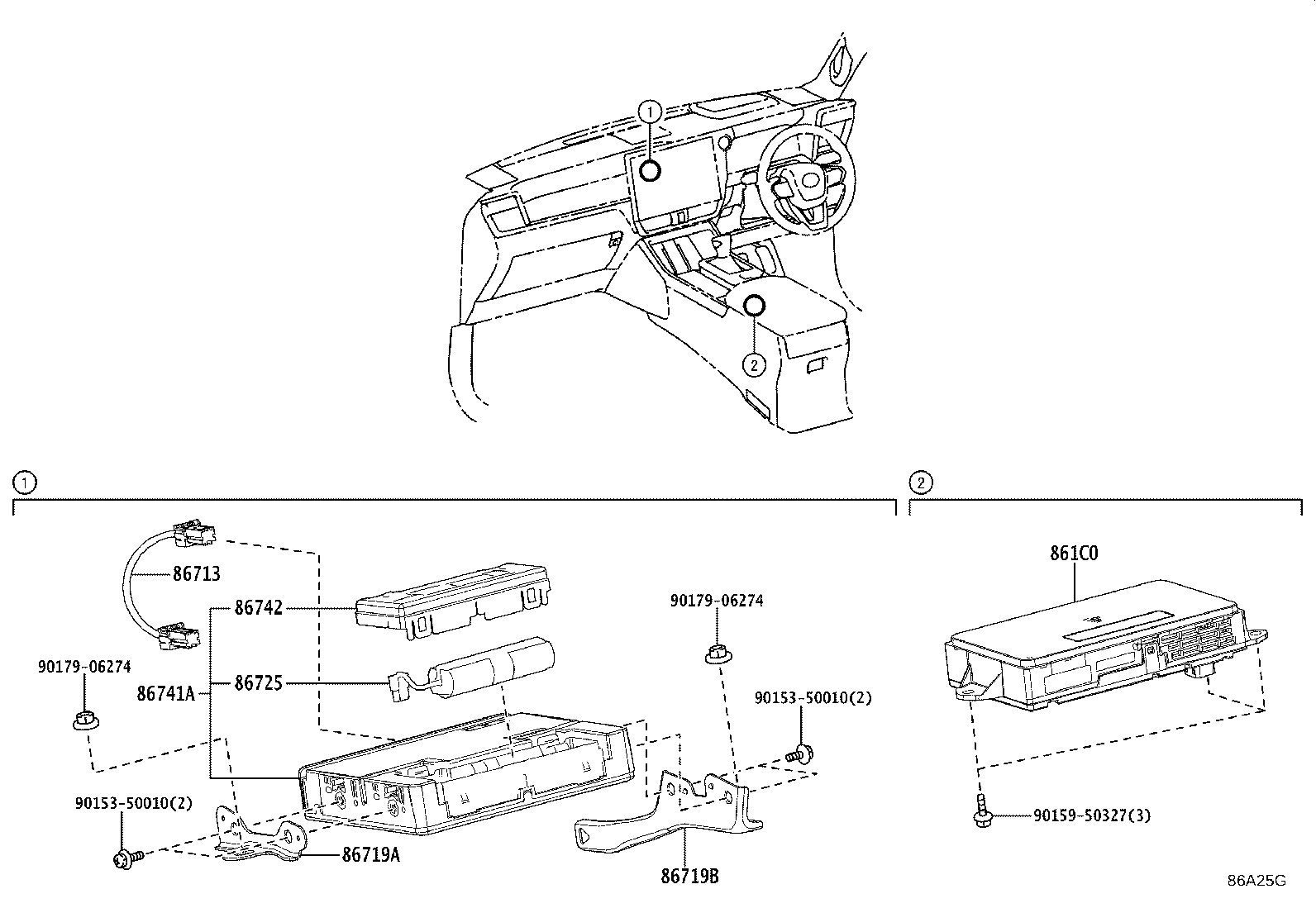 86719-60480 BRACKET, TELEPHONE NO.2 product image