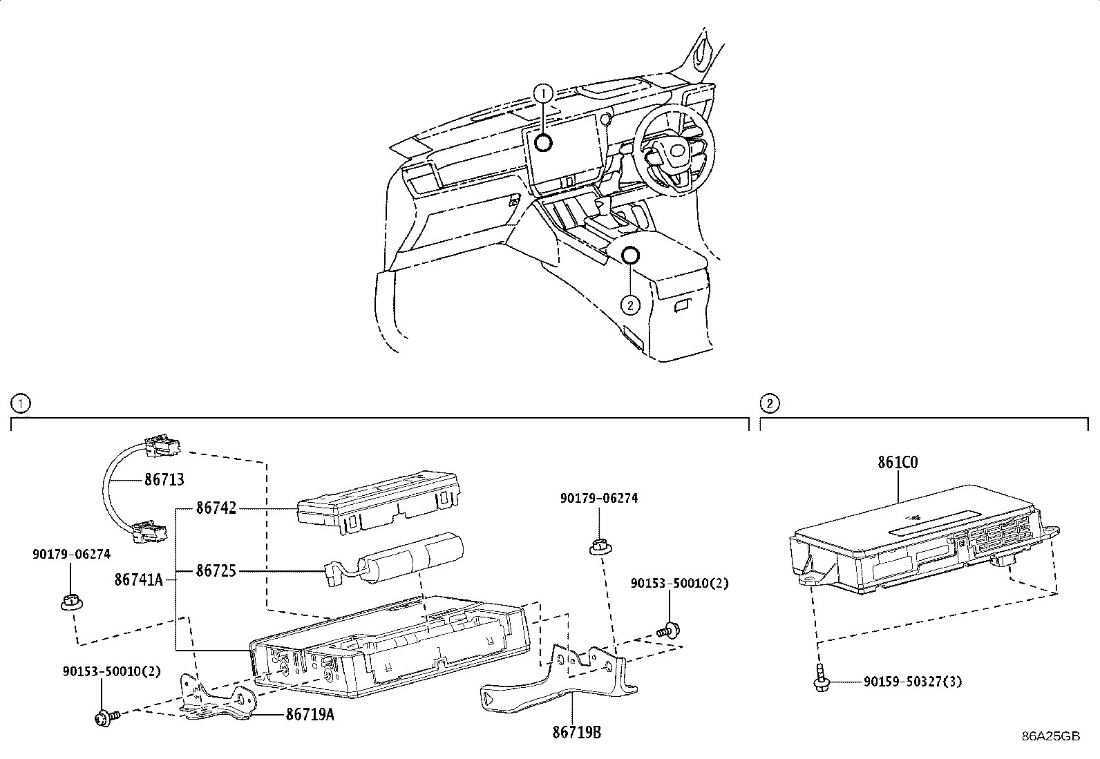 86719-60480 BRACKET, TELEPHONE NO.2 product image
