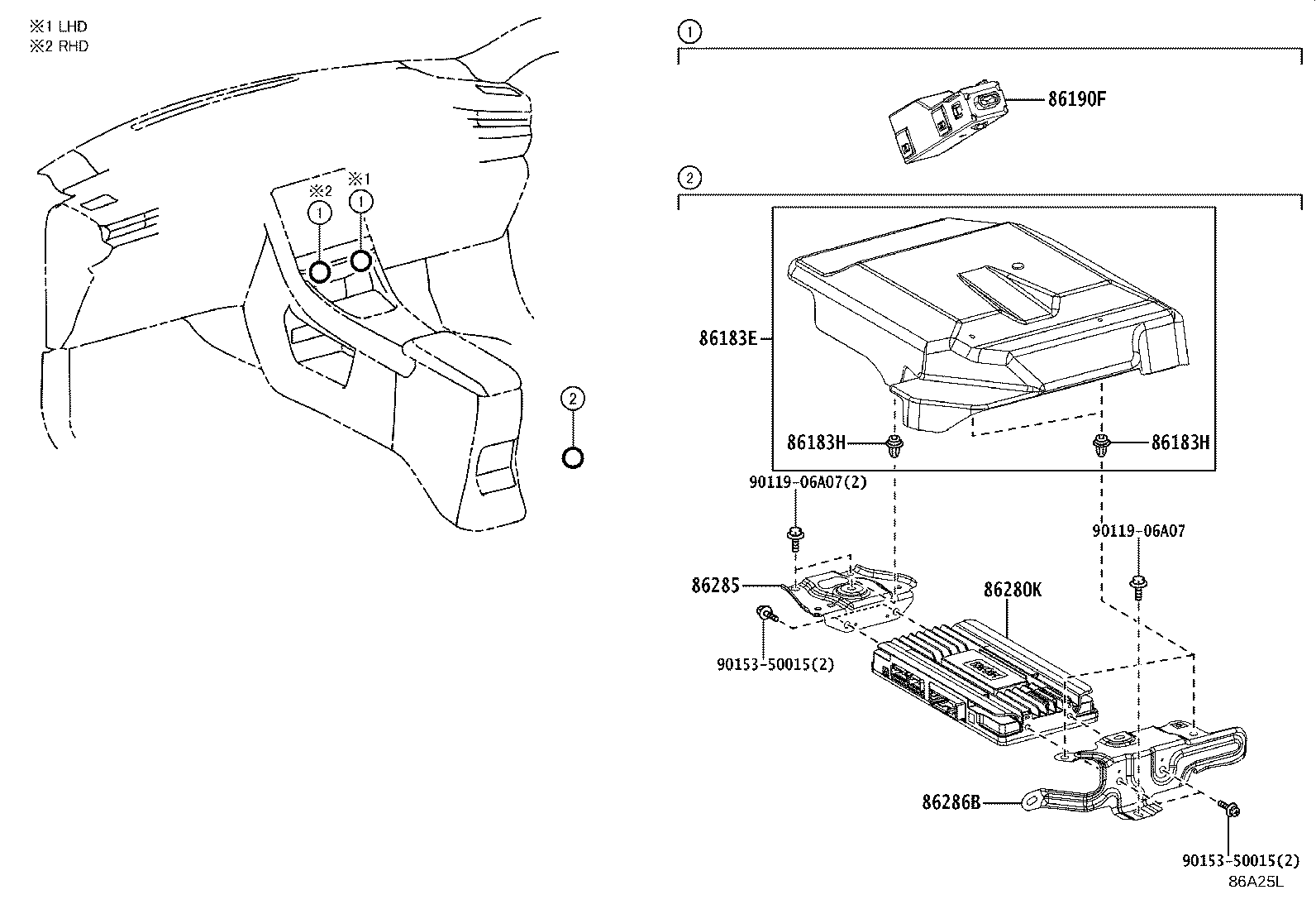 86285-52020 BRACKET, AMPLIFIER, NO.1 product image
