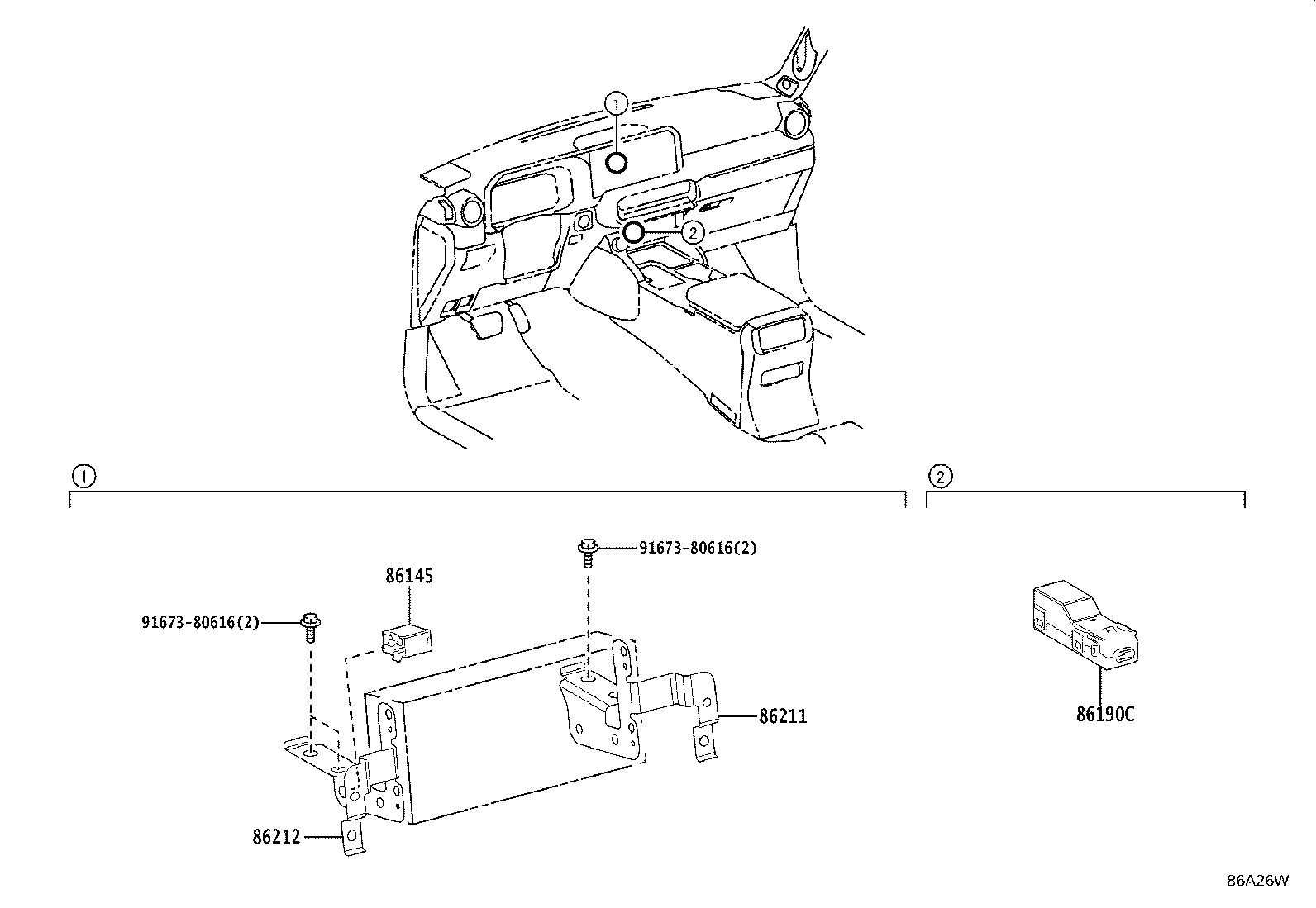 86285-60340 BRACKET, AMPLIFIER, NO.1 product image