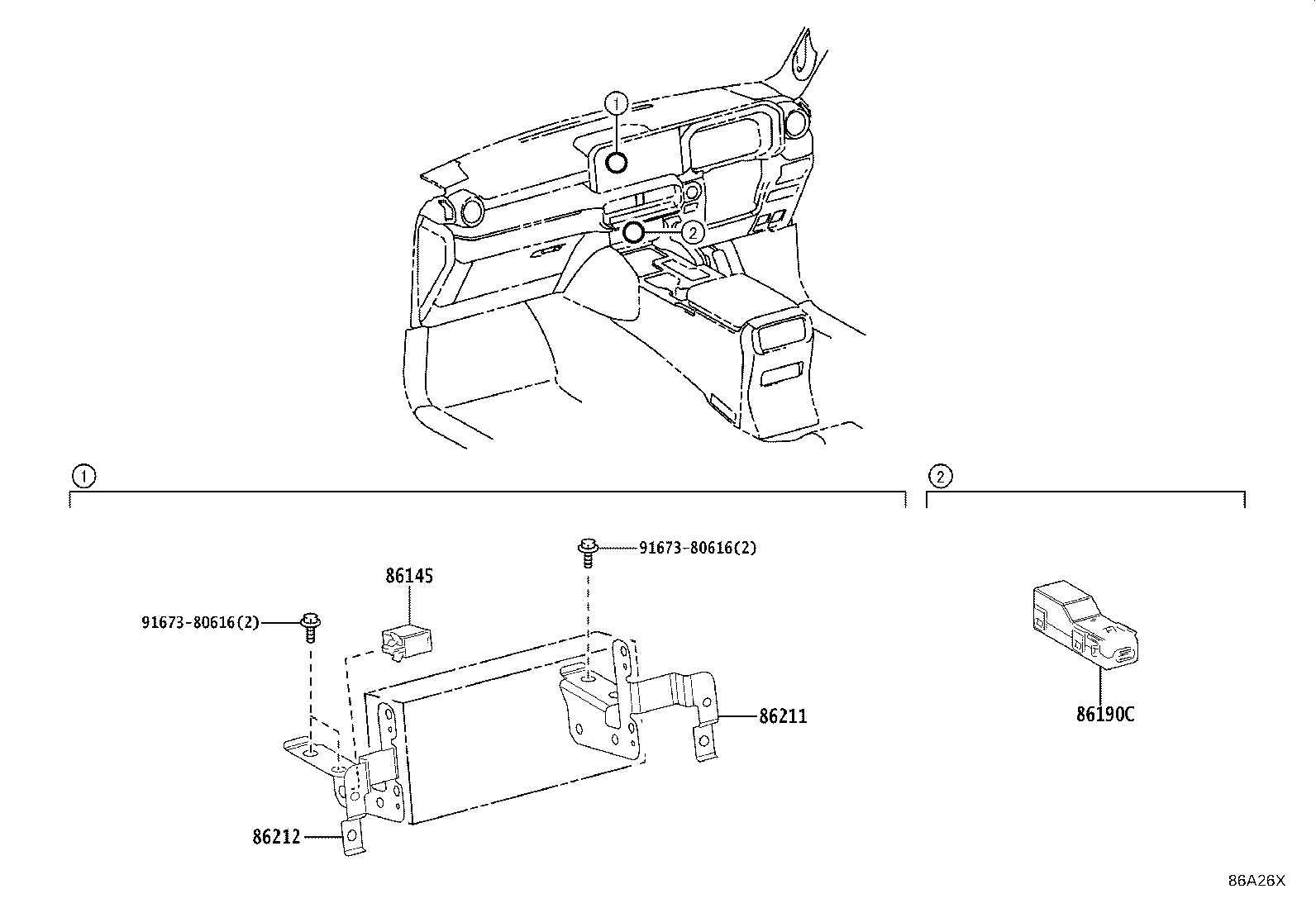 86285-60340 BRACKET, AMPLIFIER, NO.1 product image