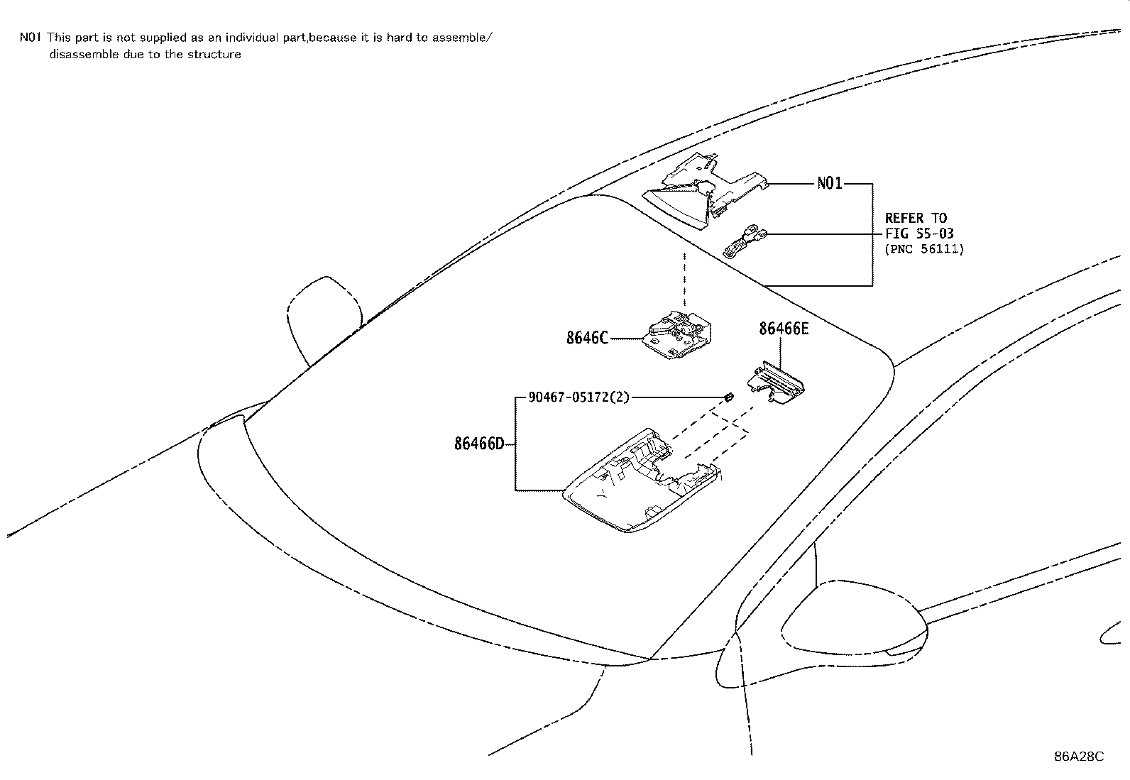 86467-0D030 COVER, FORWARD RECOGNITION, NO.2 product image