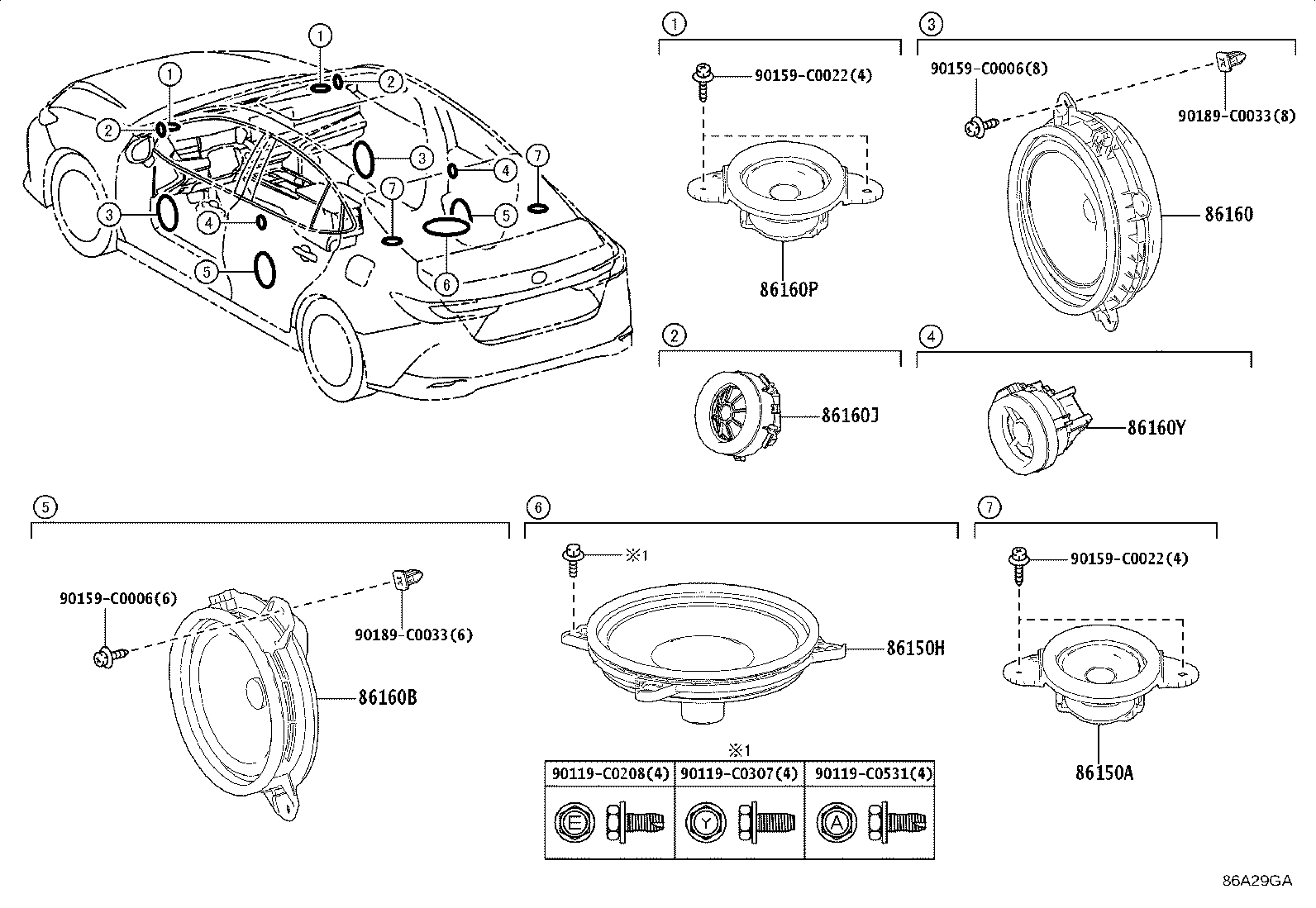 86150-07120 SPEAKER ASSY, REAR NO.2 product image