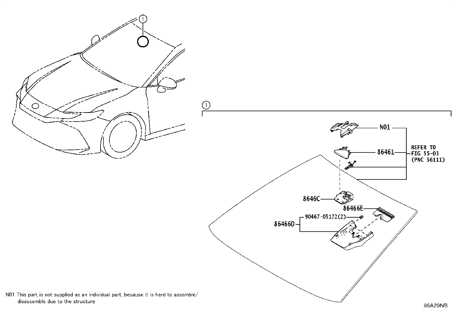 86467-06030 COVER, FORWARD RECOGNITION, NO.2 product image