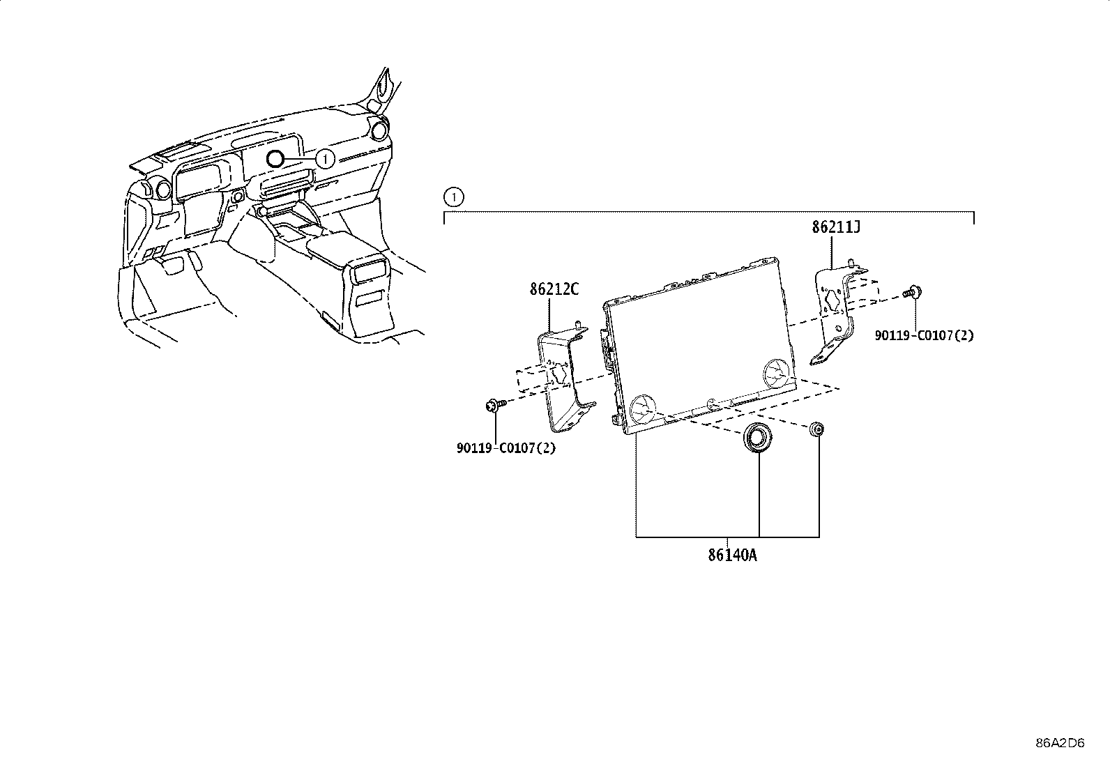 86211-0G050 BRACKET, RADIO RECEIVER, NO.1 product image