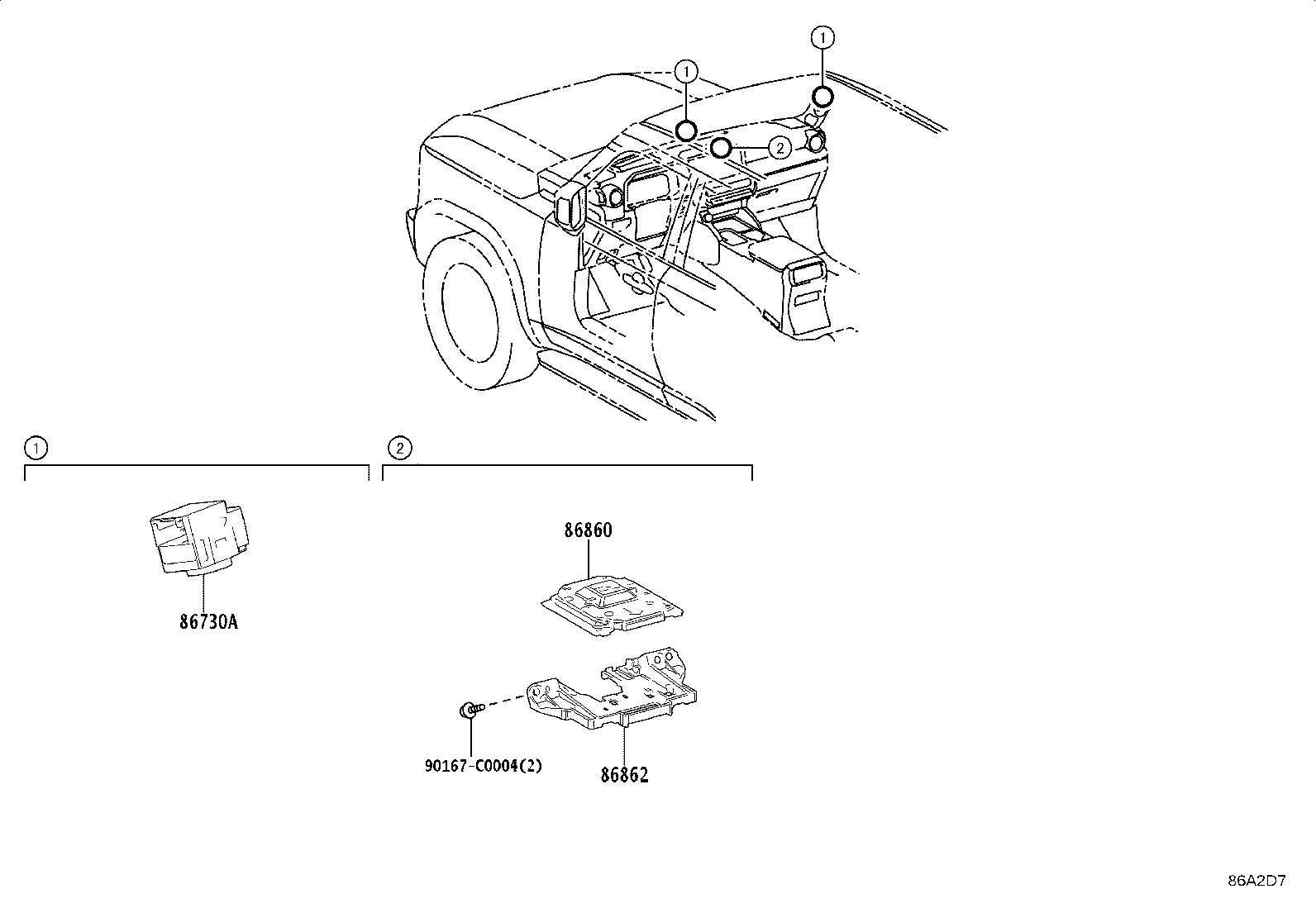 86211-0G050 BRACKET, RADIO RECEIVER, NO.1 product image