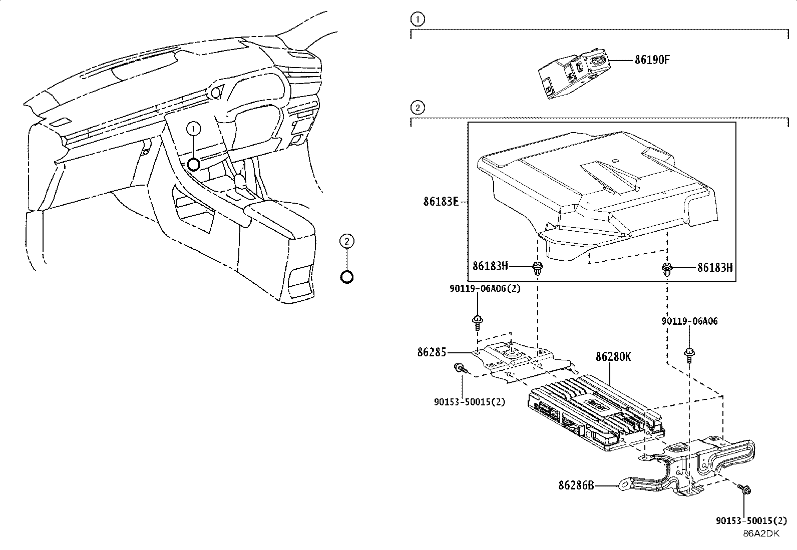 86285-52030 BRACKET, AMPLIFIER, NO.1 product image