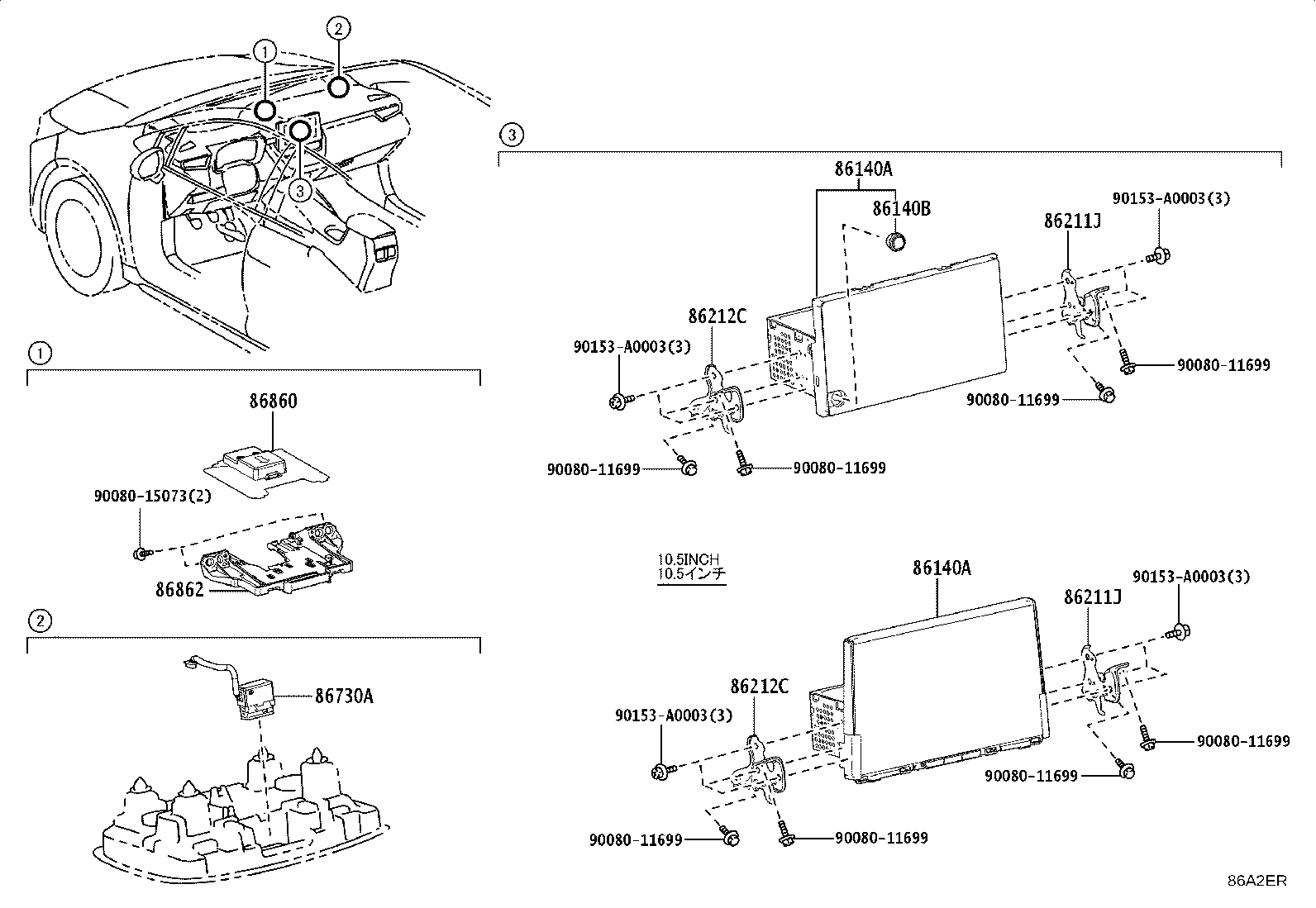 86211-02540 BRACKET, RADIO RECEIVER, NO.1 product image