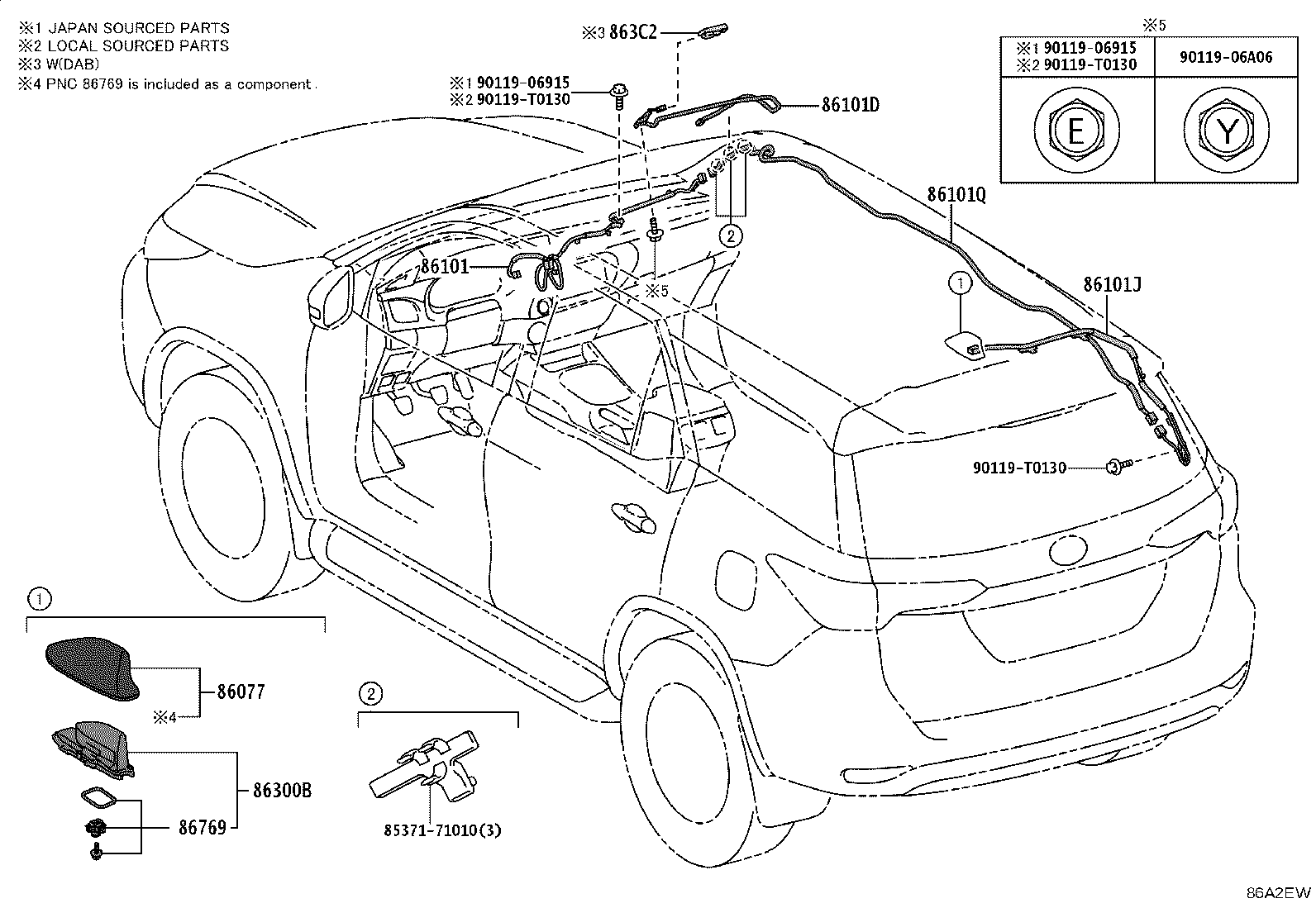 86769-0K030 HOUSING, ROOF ANTENNA product image