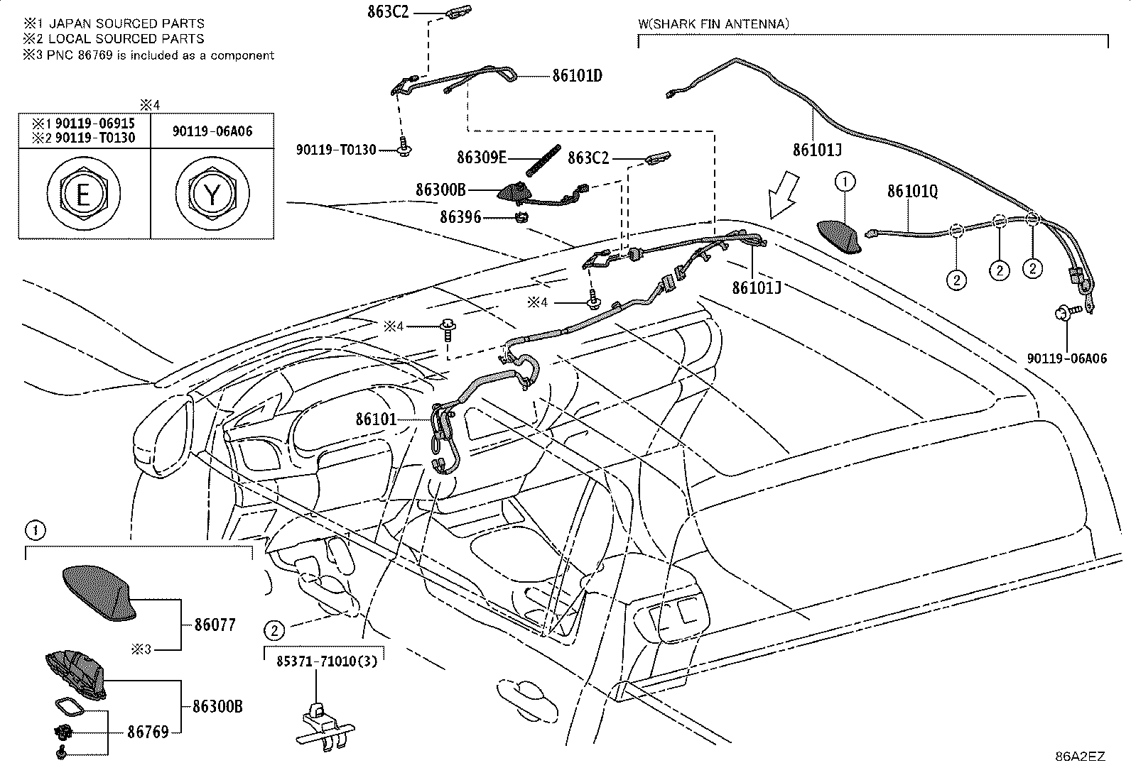 86077-0D010-J3 COVER KIT, ANTENNA product image