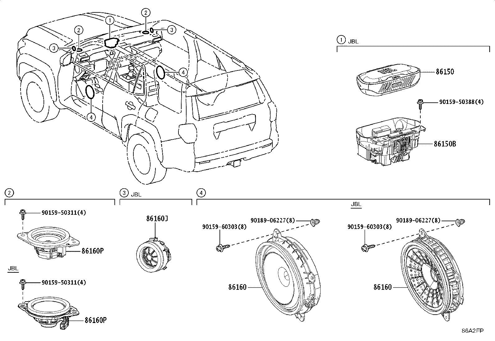 86150-35170 SPEAKER ASSY, REAR NO.2 product image