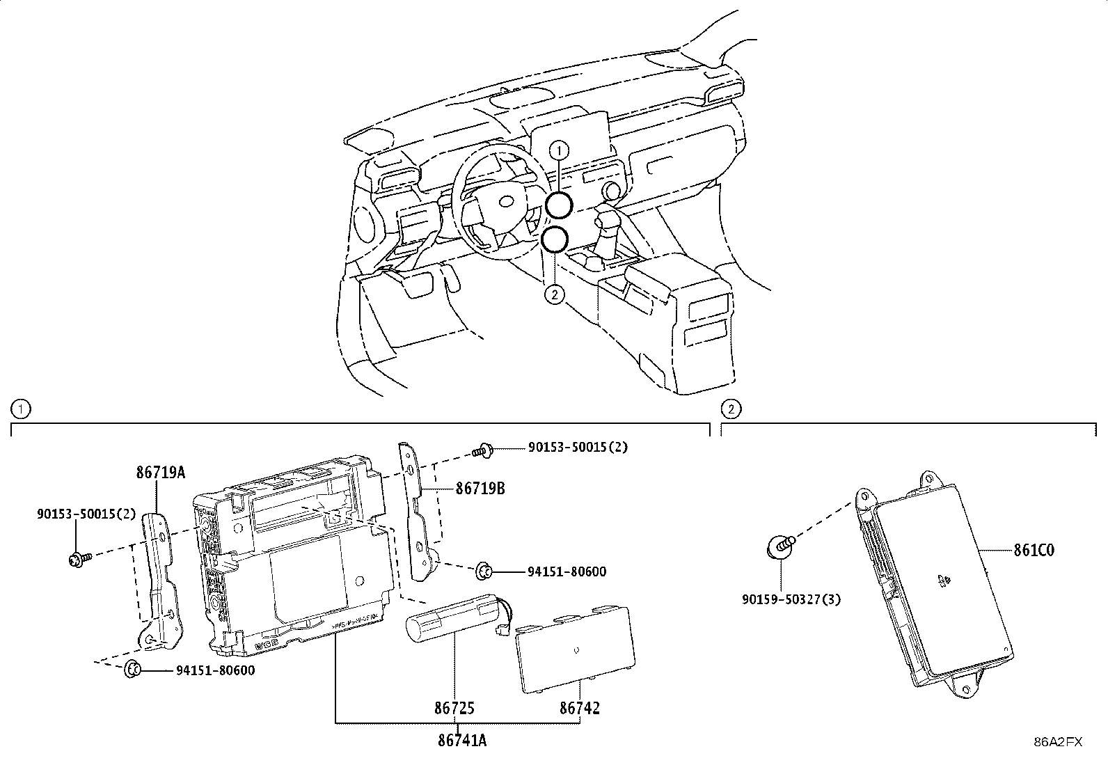 86719-35070 BRACKET, TELEPHONE NO.2 product image