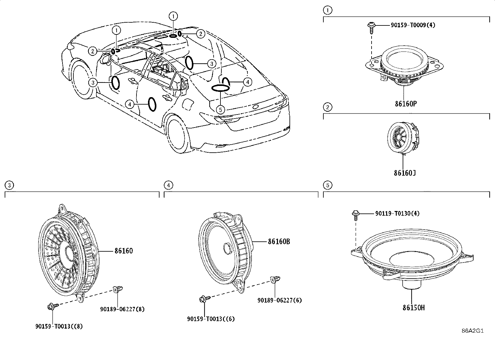86160-06720 SPEAKER ASSY, FRONT NO.2 product image