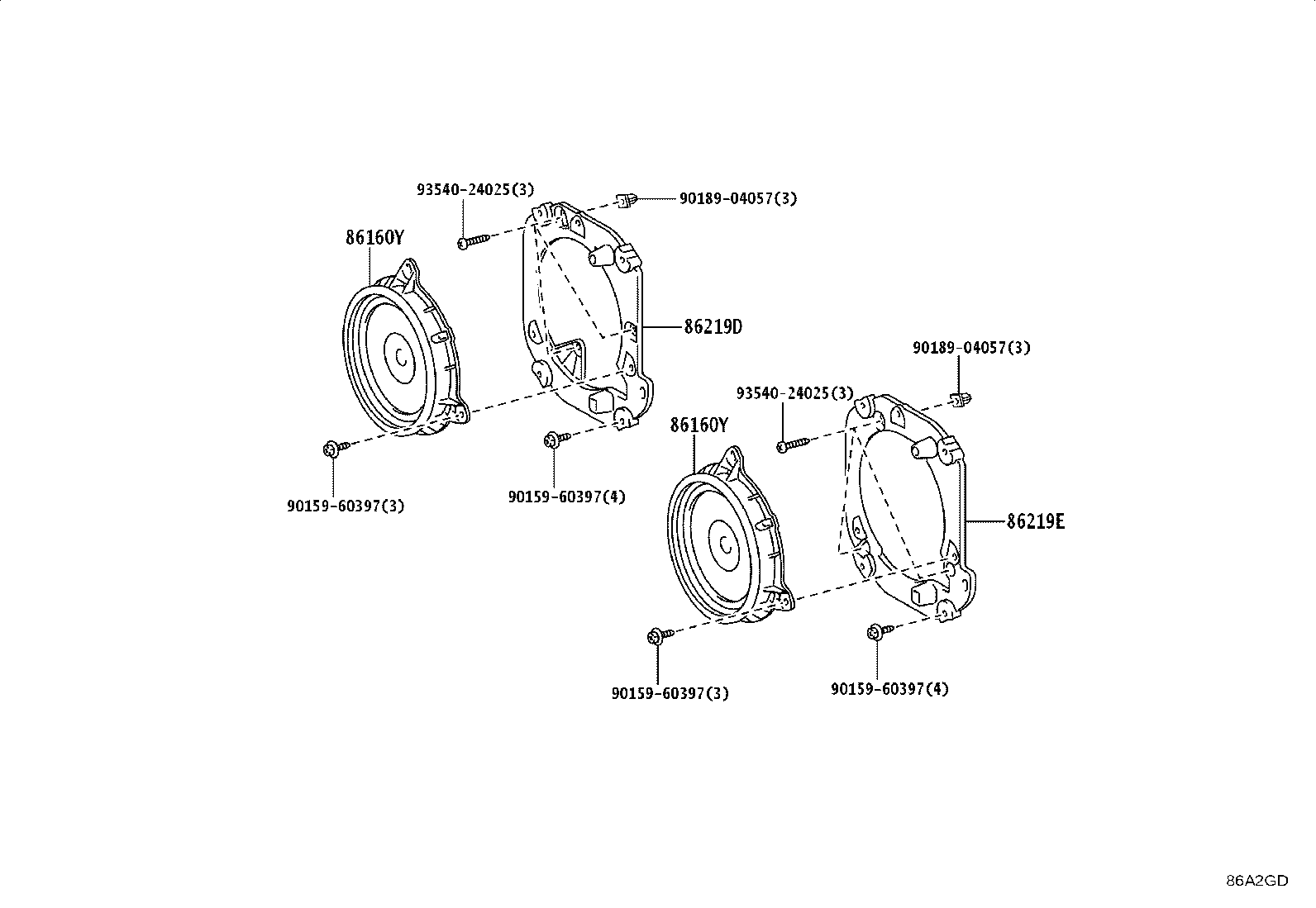 86219-60120 BRACKET, SPEAKER, REAR NO.2 product image