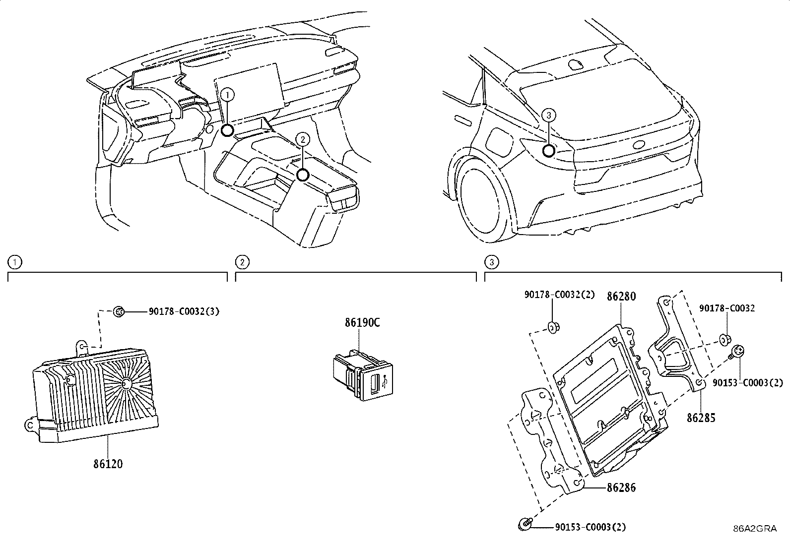 86286-03010 BRACKET, AMPLIFIER, NO.2 product image