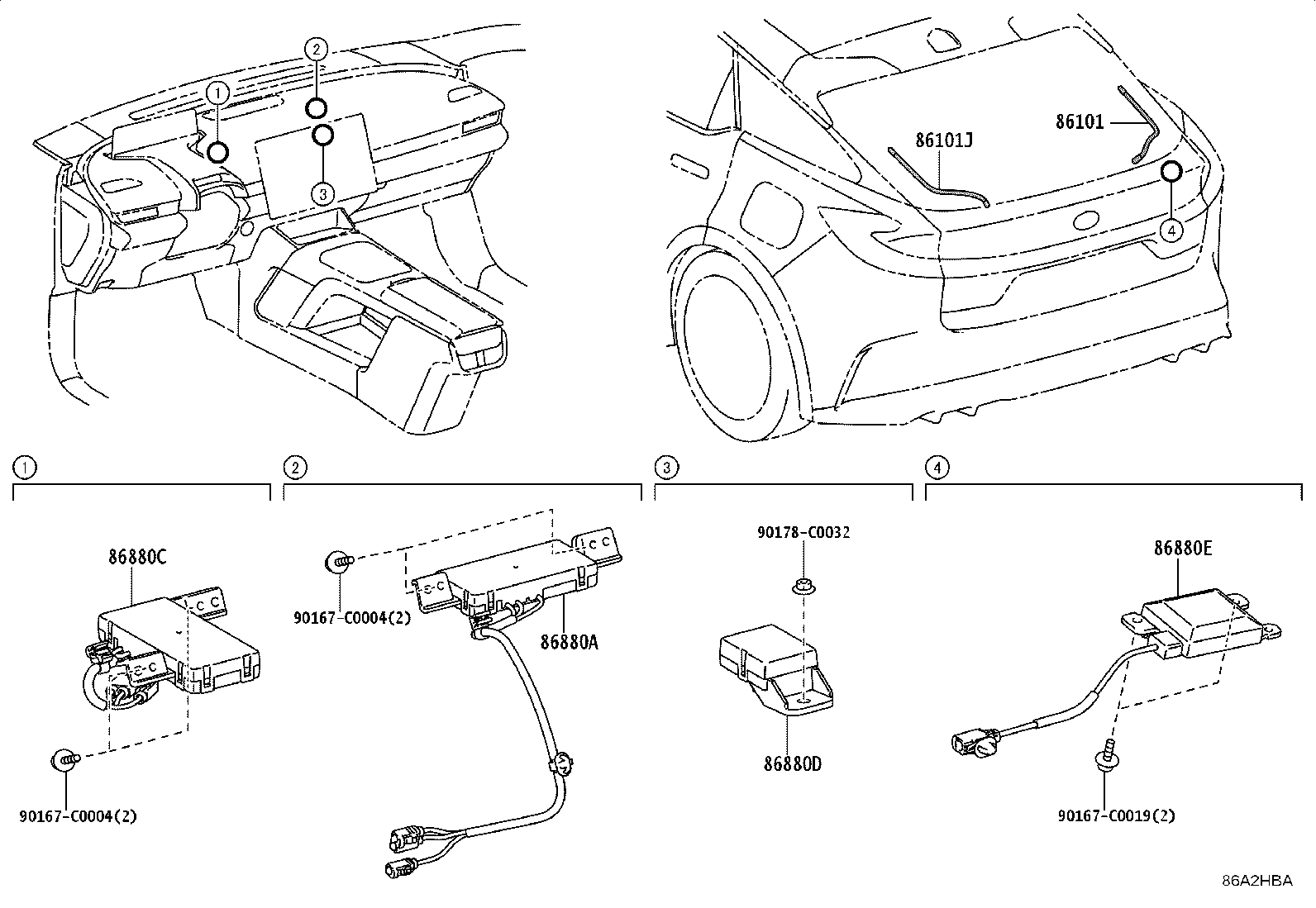 86101-03040 CORD SUB-ASSY, ANTENNA, NO.2 product image