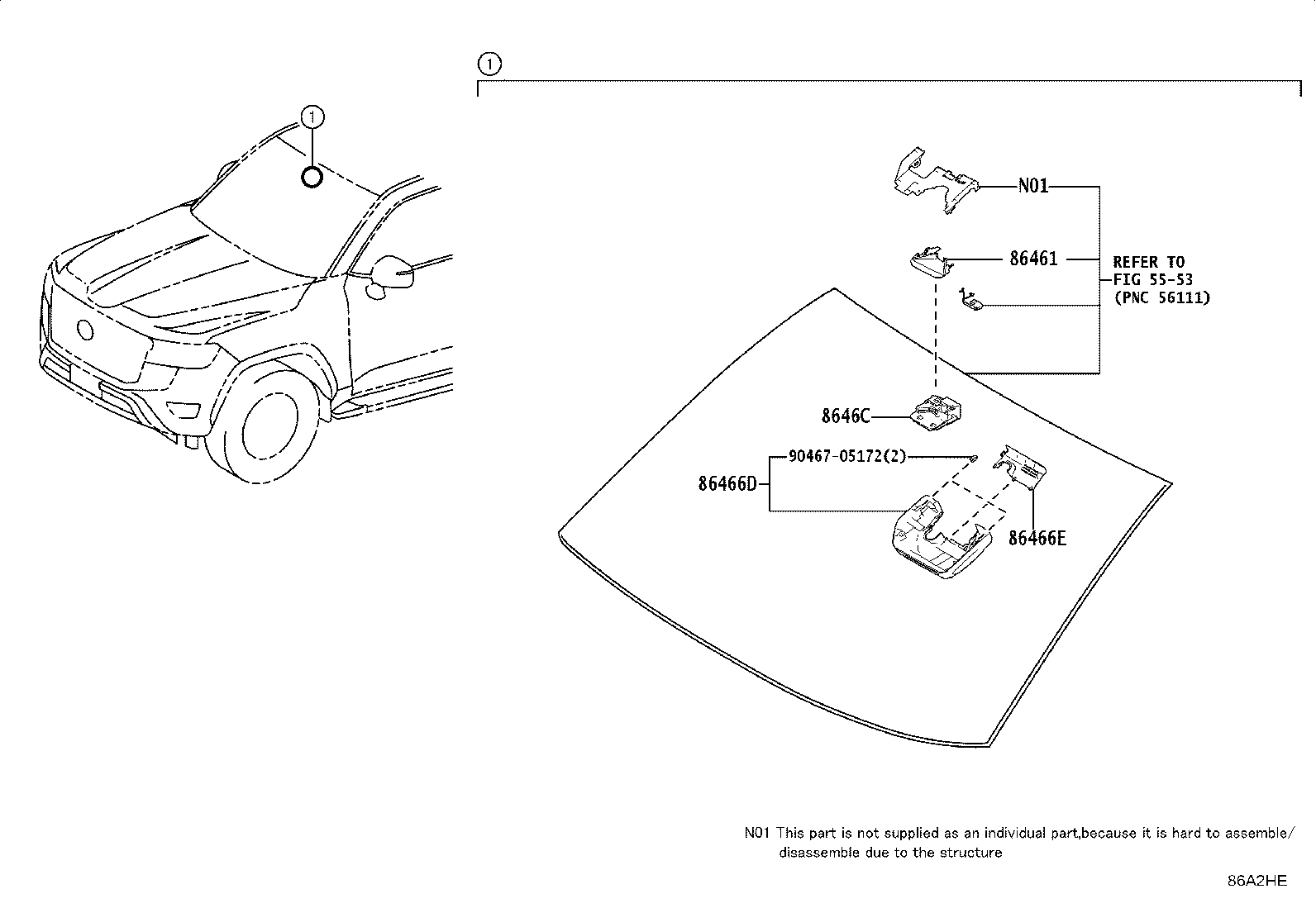 86467-60040 COVER, FORWARD RECOGNITION, NO.2 product image