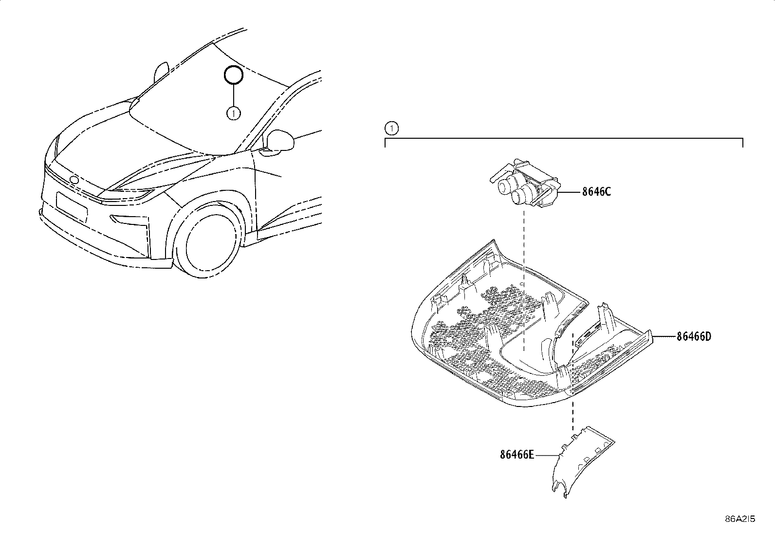 86466-YL010 COVER, FORWARD RECOGNITION, NO.2 product image