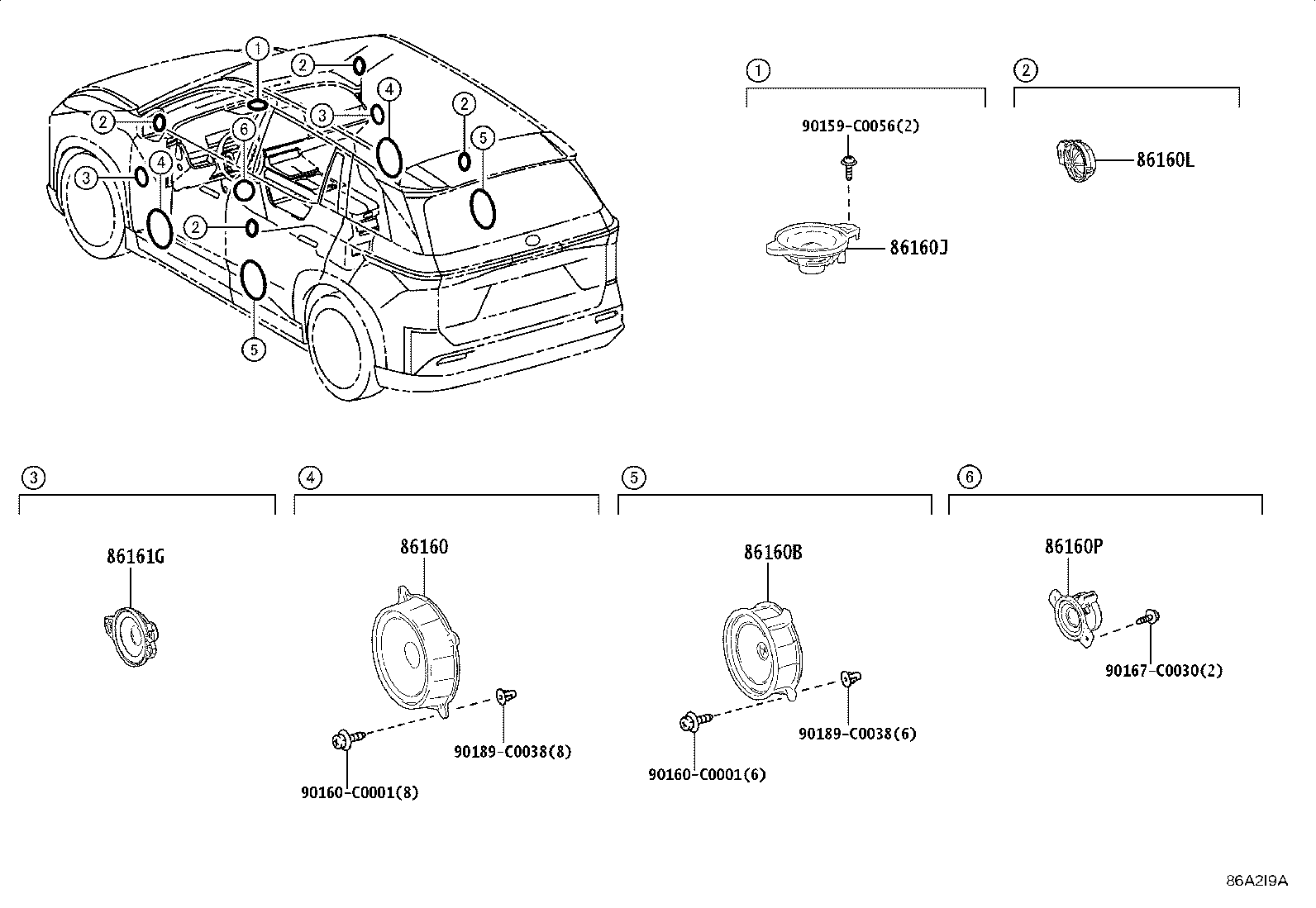 86170-YL110 SPEAKER ASSY, FRONT NO.1 product image