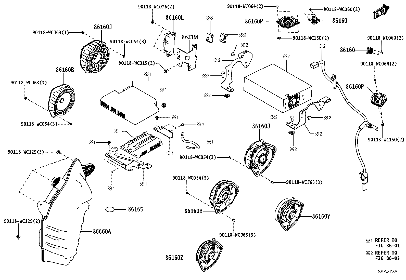 86160-WC010 SPEAKER ASSY, FRONT NO.2 product image