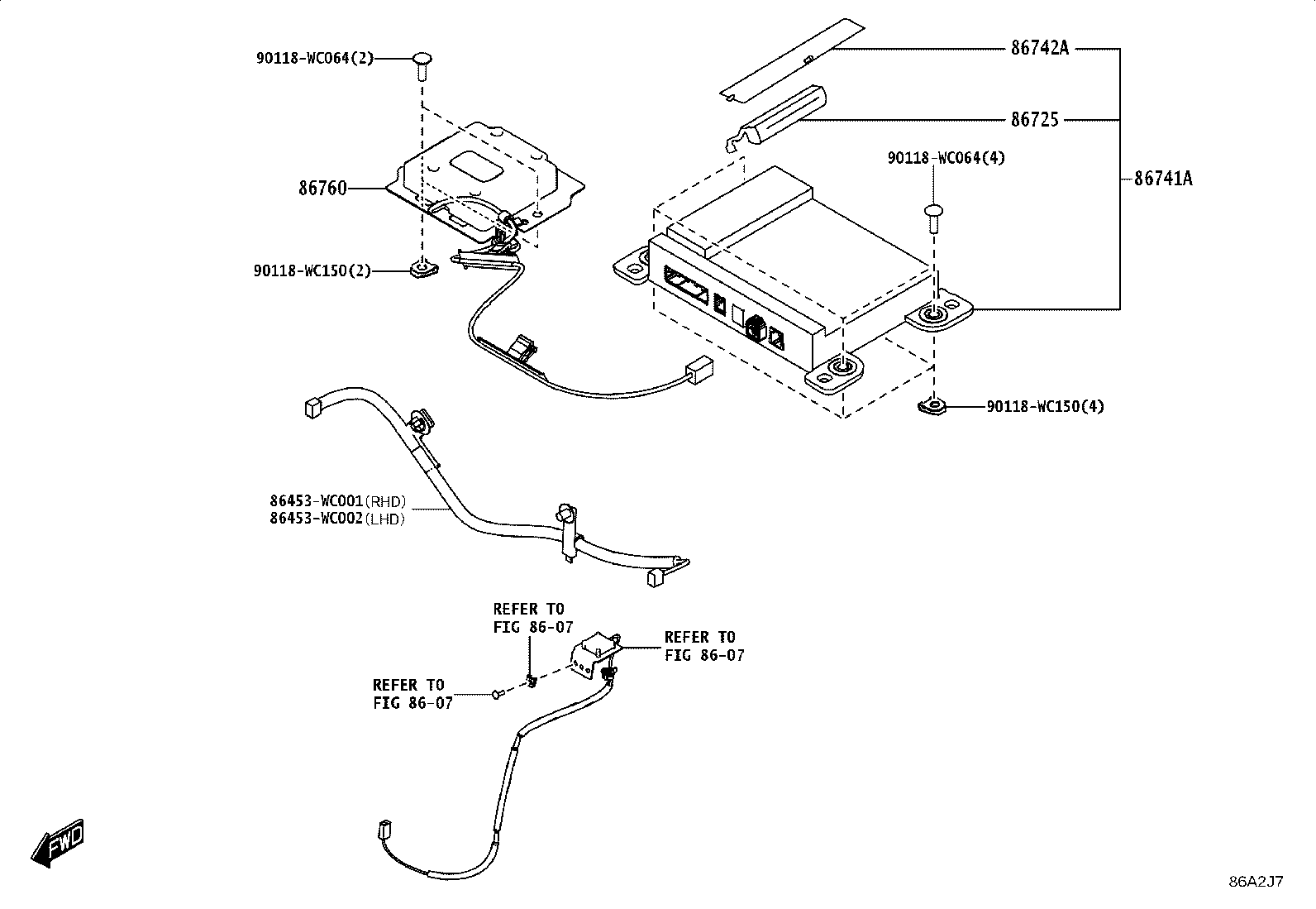 86764-WC006 ANTENNA ASSY, TELEPHONE product image
