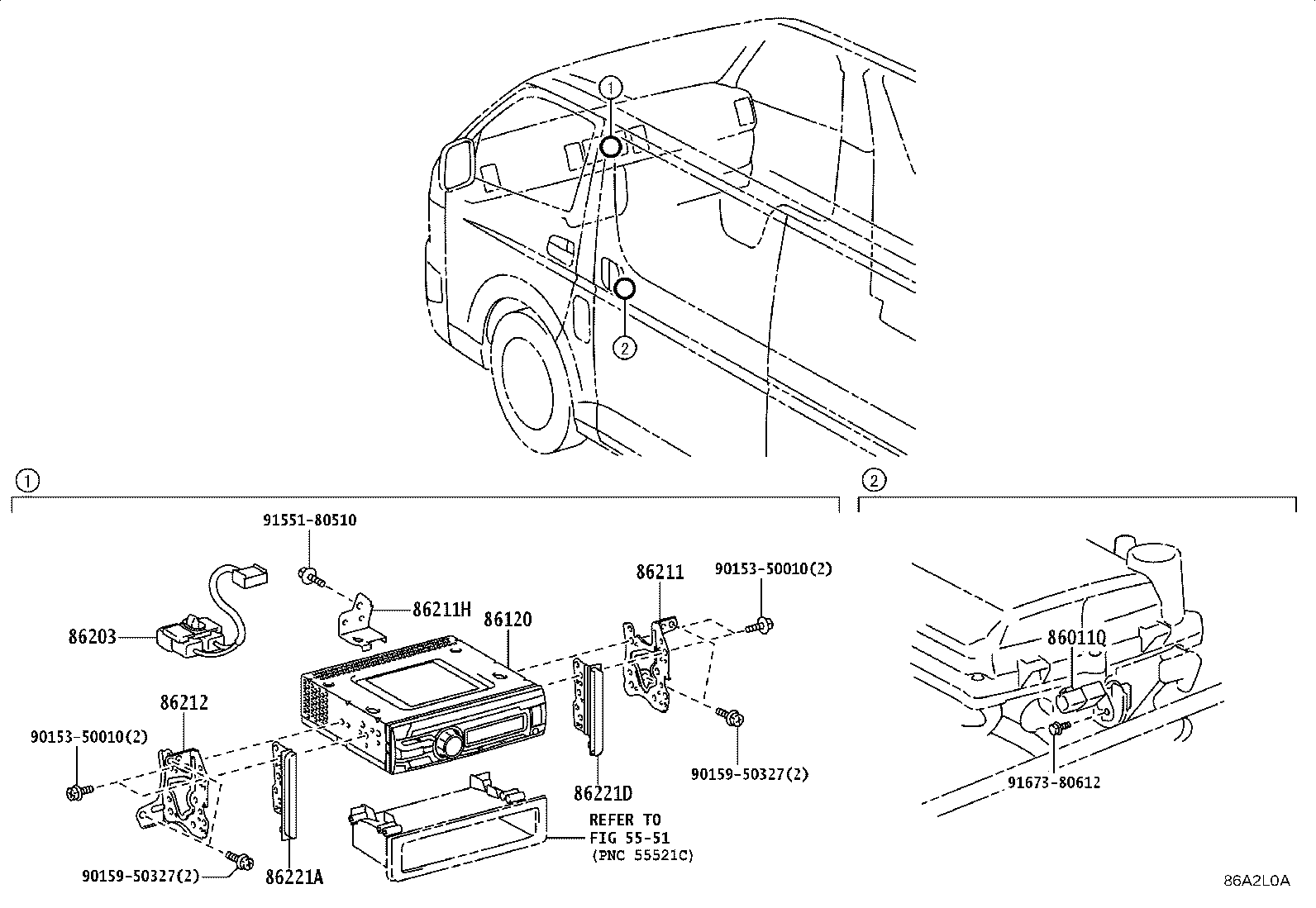 86211-26101 BRACKET, RADIO, NO.1 product image