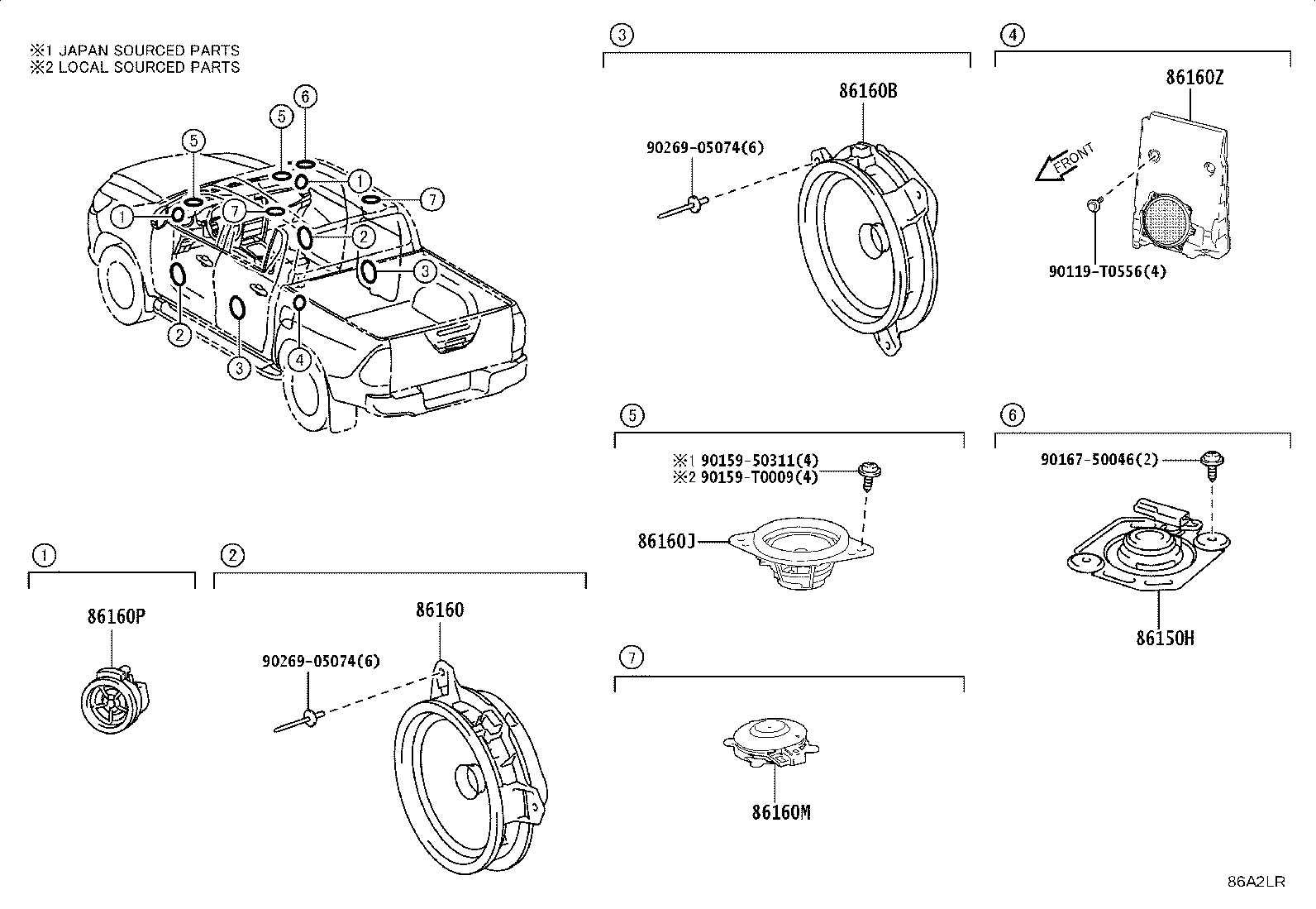 86150-0K490 SPEAKER ASSY, FRONT NO.2 product image