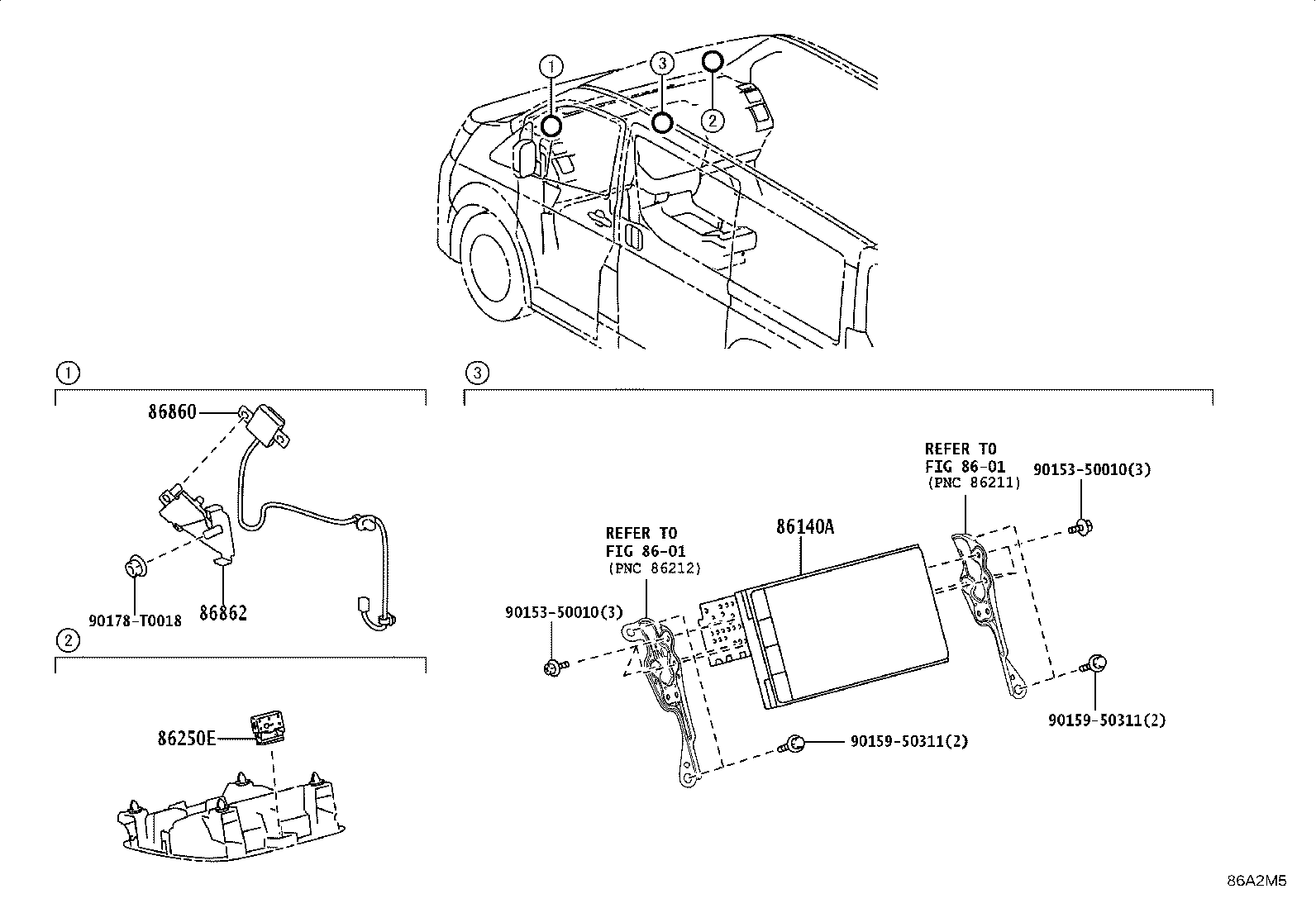 86860-YY100 ANTENNA ASSY, NAVIGATION product image