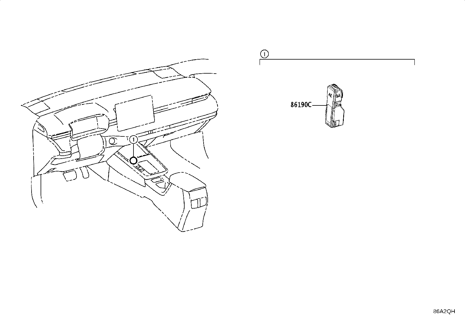 86190-0A050 ADAPTER ASSY, STEREO JACK, NO.1 product image
