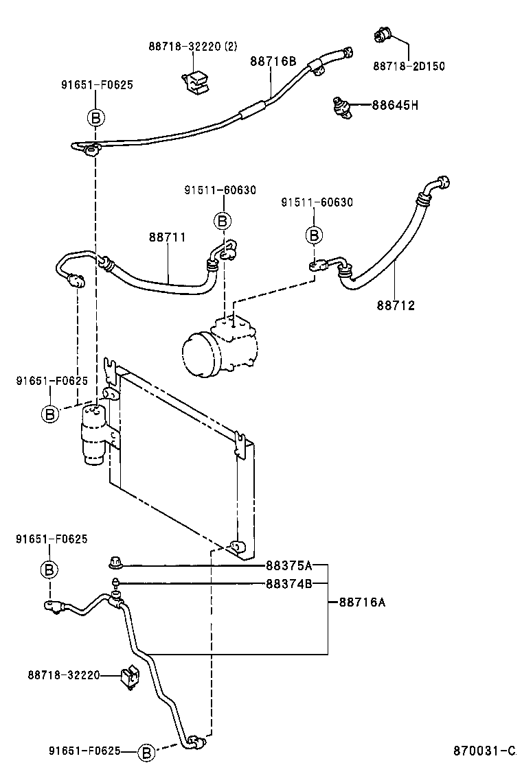 88712-60740 HOSE, COOLER REFRIGERANT SUCTION, NO.1 product image
