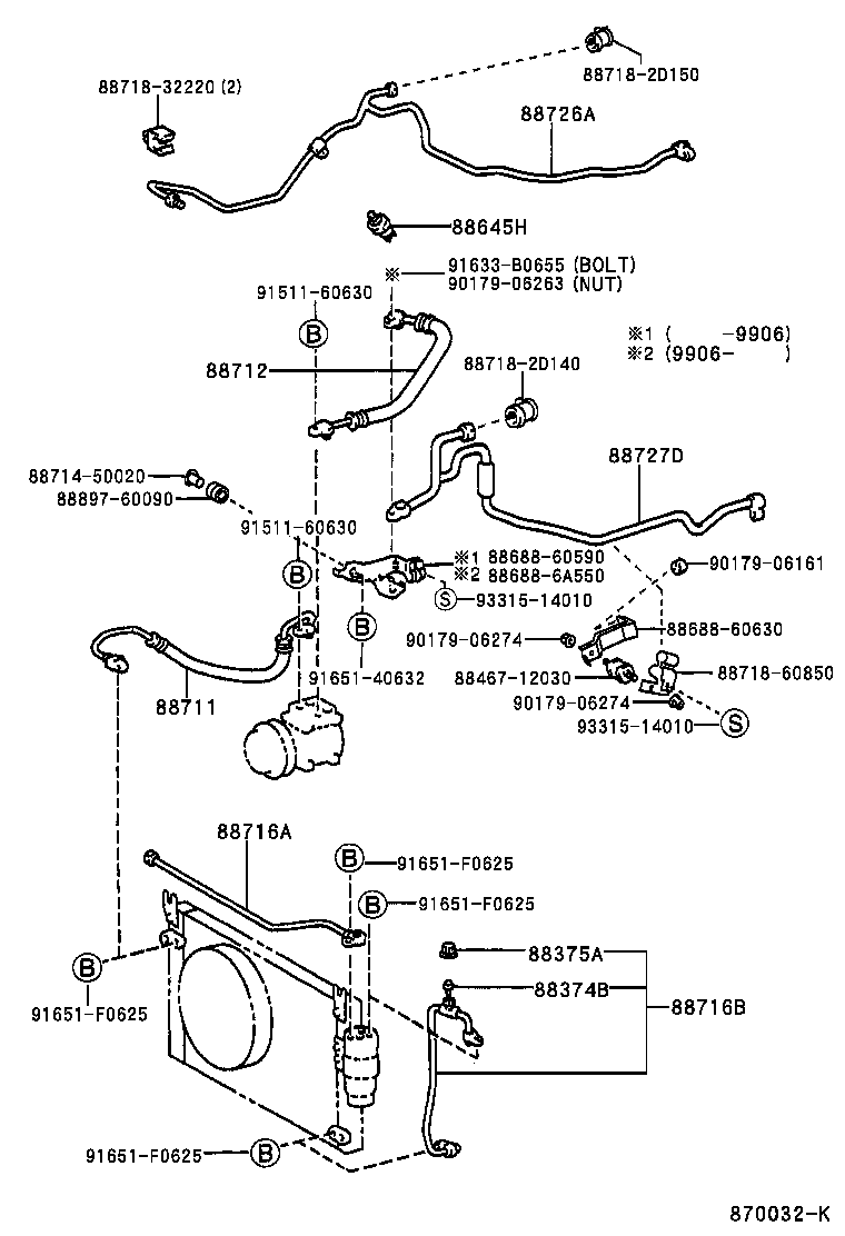 88712-60740 HOSE, COOLER REFRIGERANT SUCTION, NO.1 product image