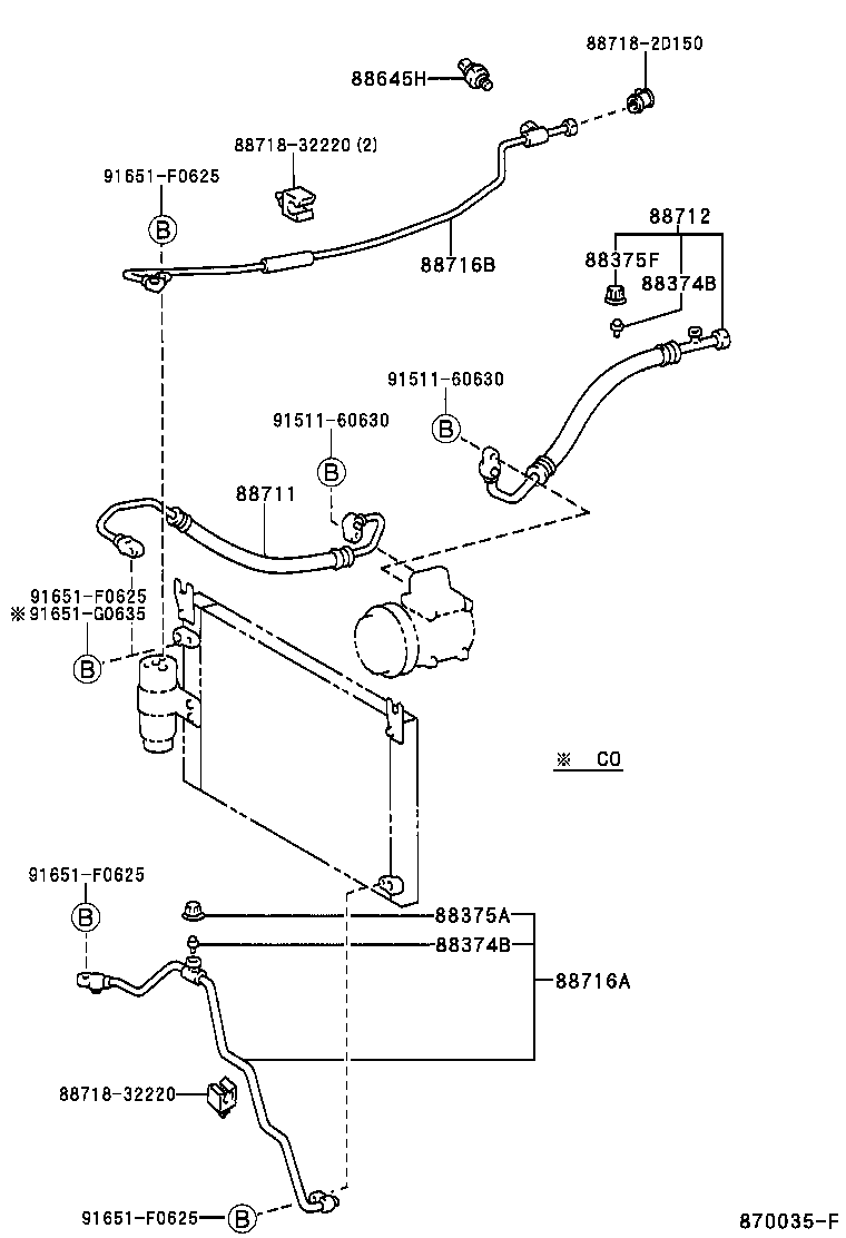 88712-60740 HOSE, COOLER REFRIGERANT SUCTION, NO.1 product image