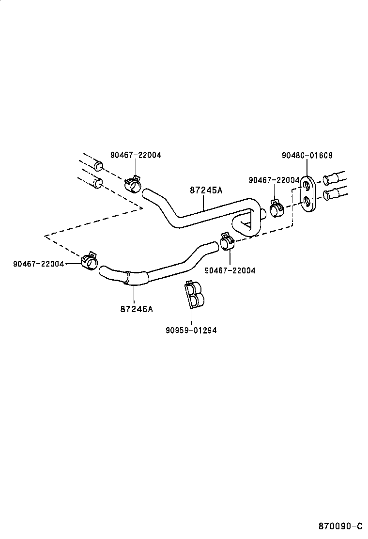 Toyota 87245-33170 HOSE, HEATER WATER, INLET A