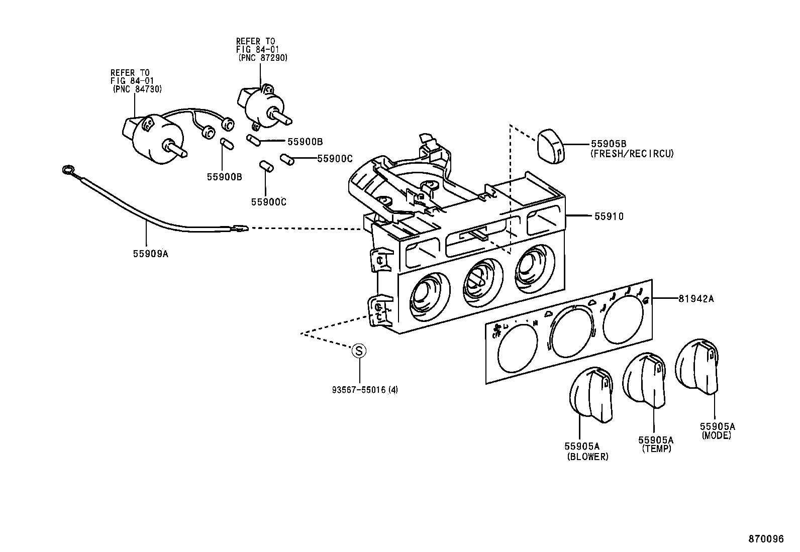 55902-33250 CONTROL SUB-ASSY, HEATER product image