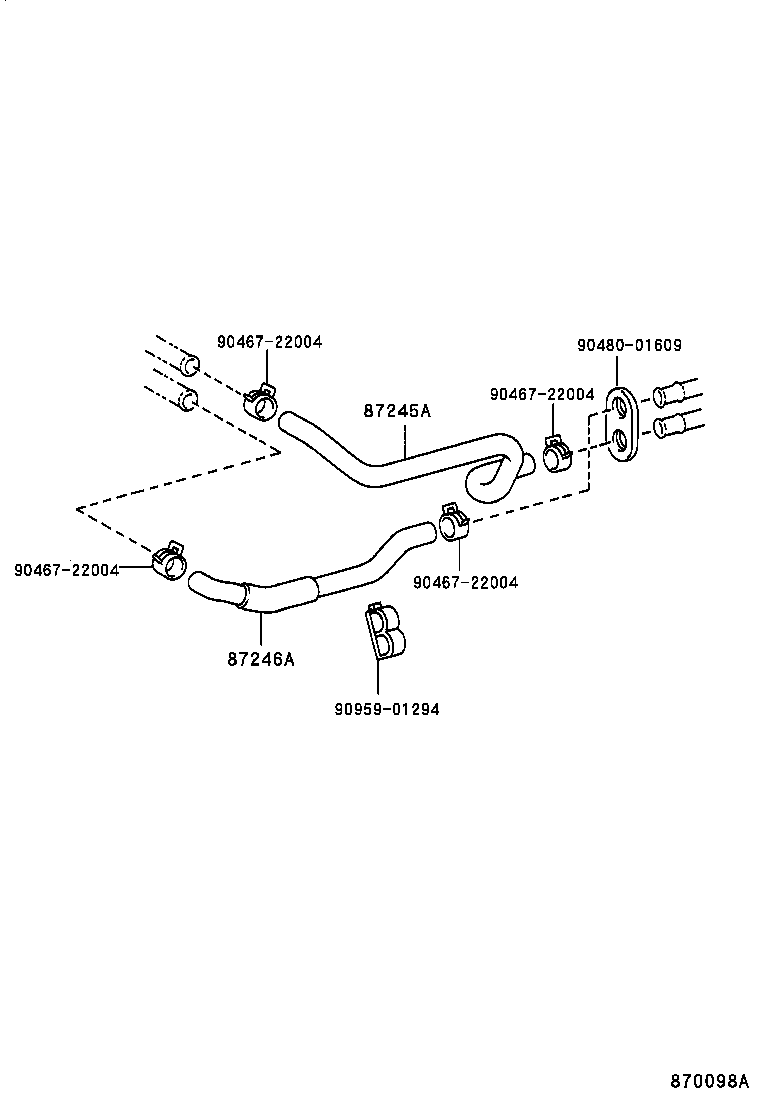 Toyota 87245-06101 HOSE, HEATER WATER, INLET A