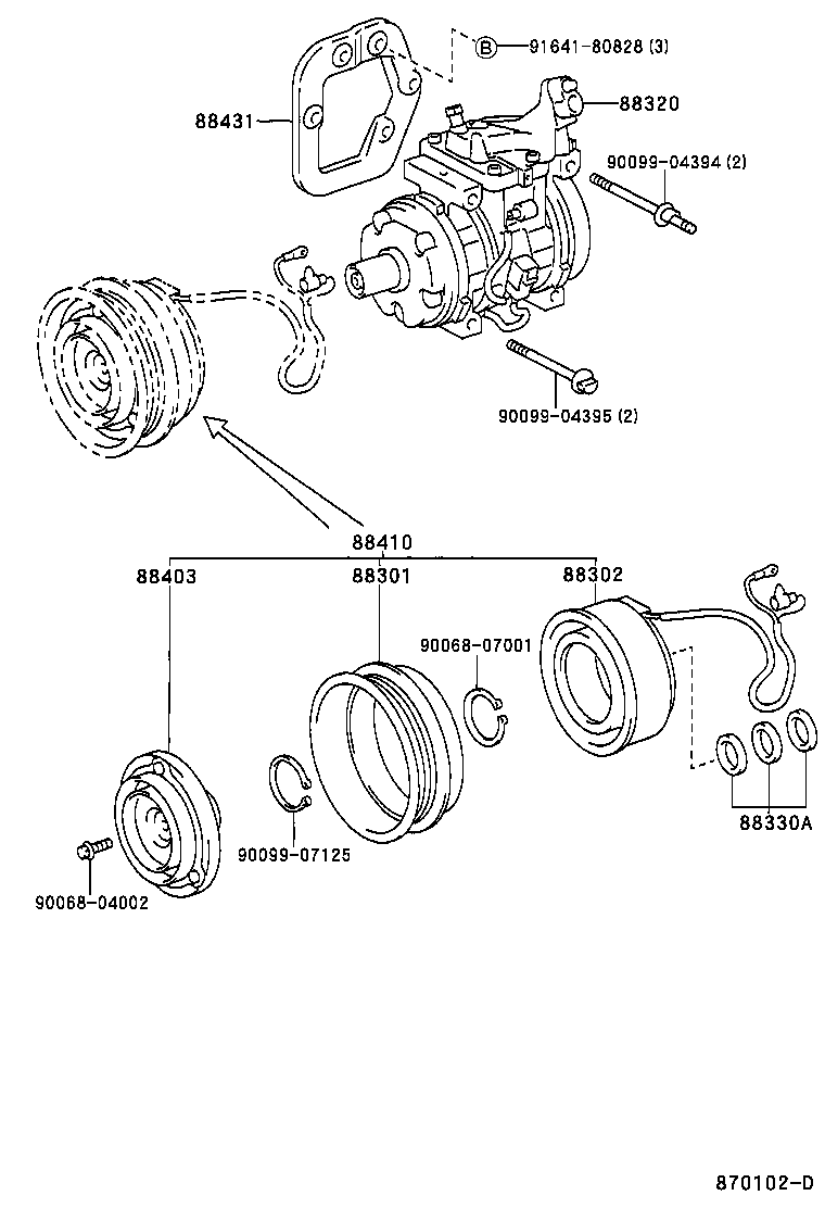 Toyota 88320-06050 COMPRESSOR ASSY, COOLER